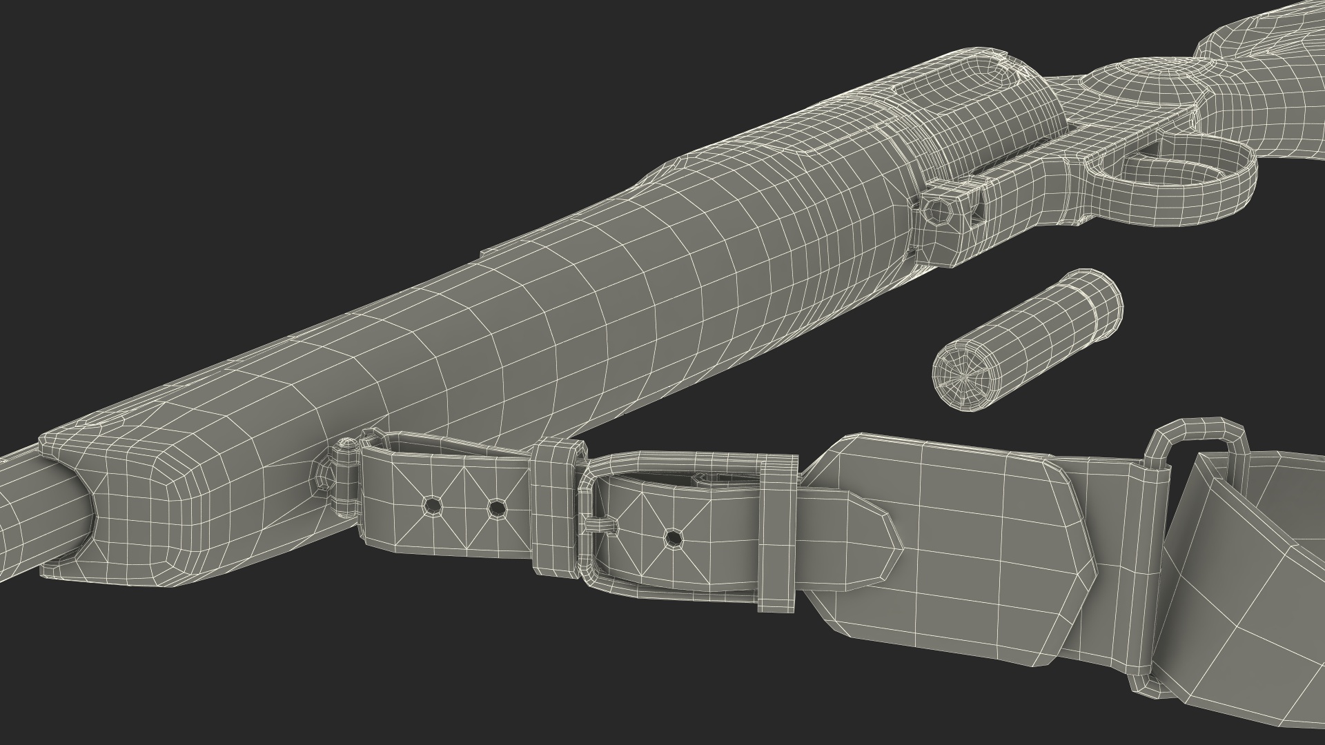 3D MTs255 Revolver Styled Shotgun Polymer Worn model