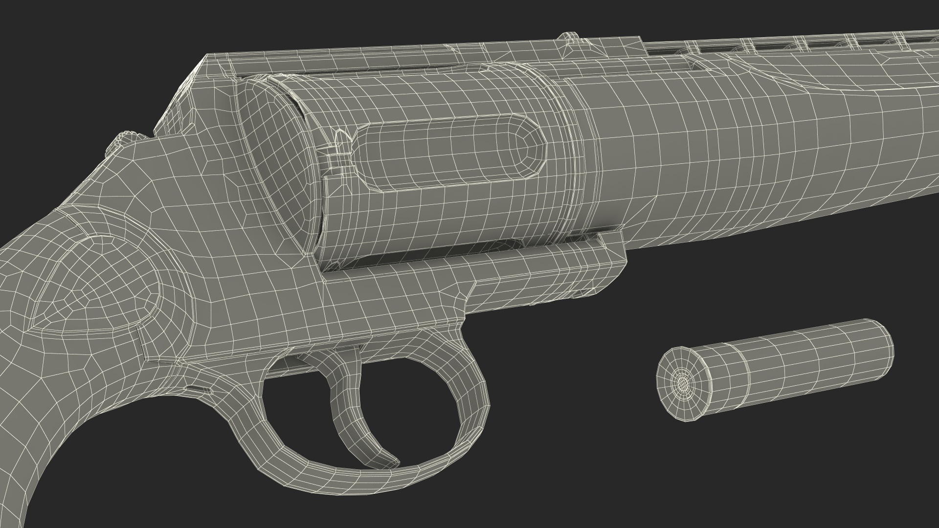 3D MTs255 Revolver Styled Shotgun Polymer Worn model