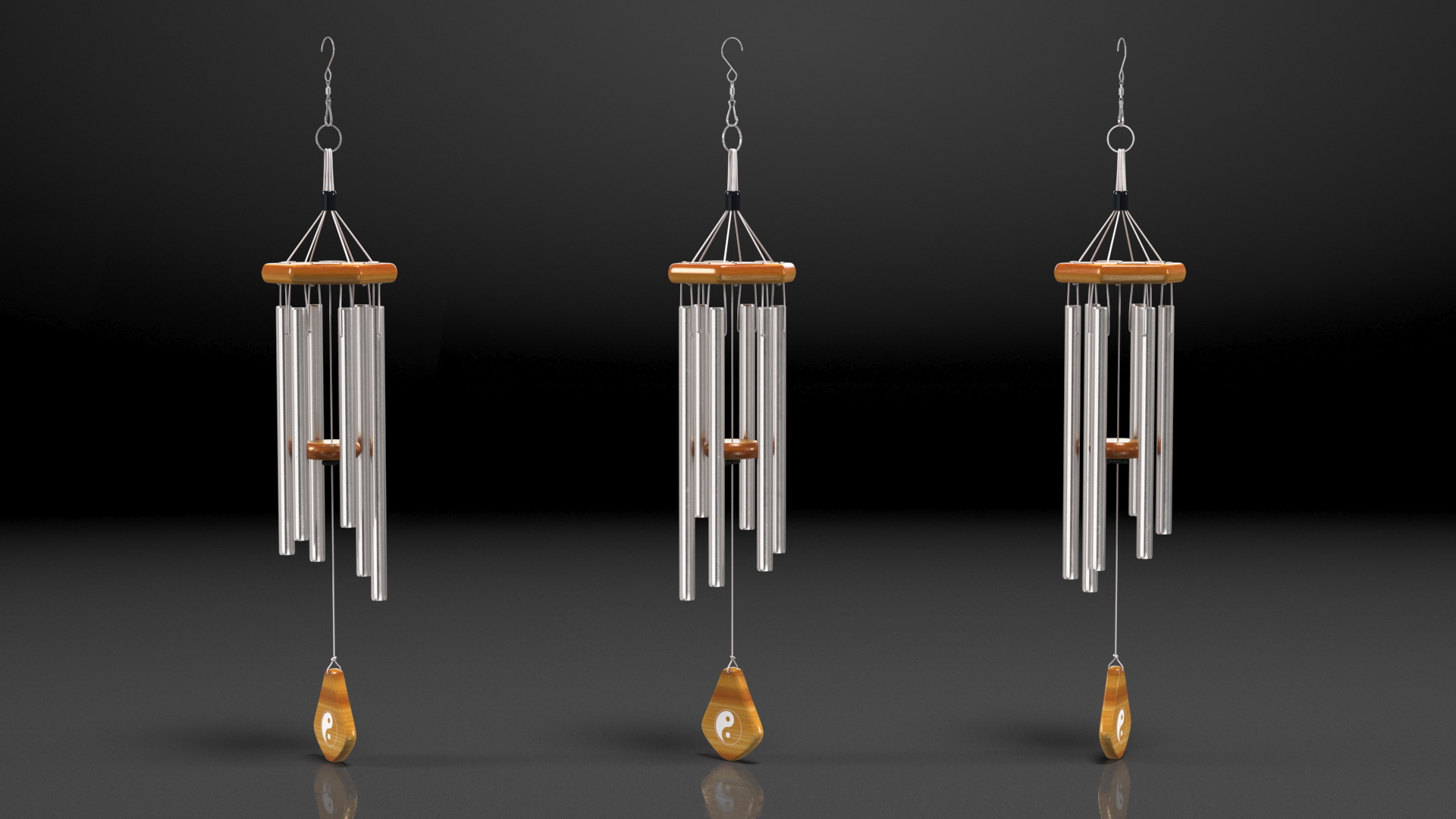 Chrome Plated Wind Chime 3D model