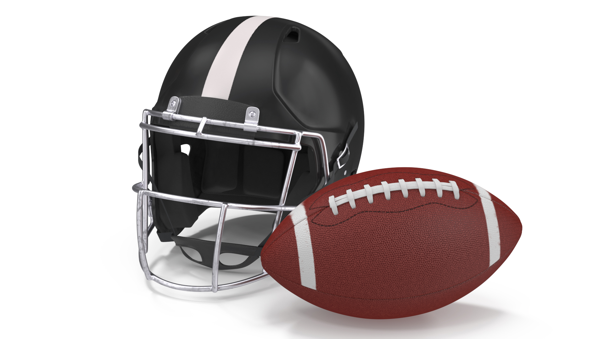 3D model American Football Player Black Uniform Running The Ball