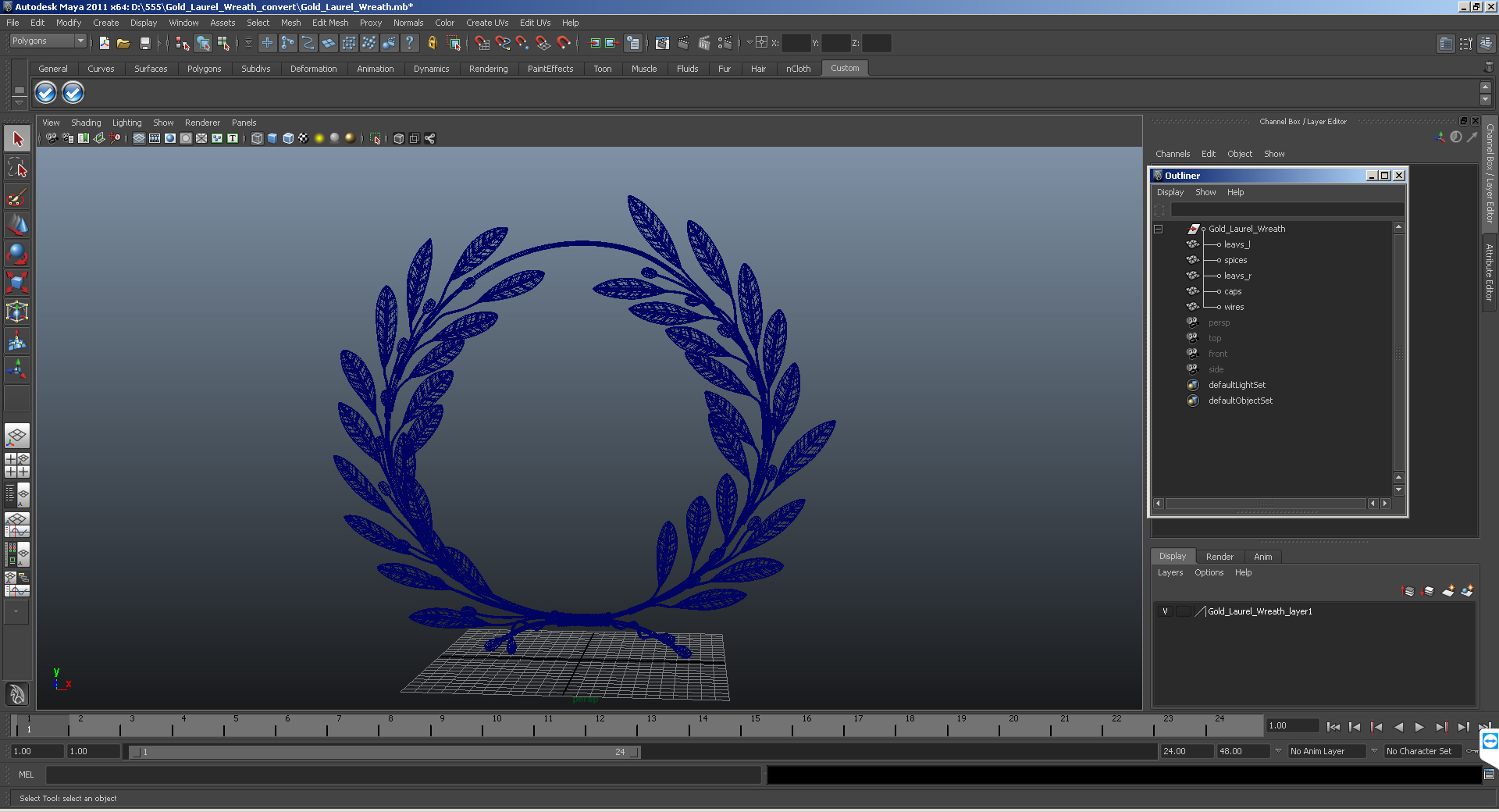 3D model Laurel Wreath Silver