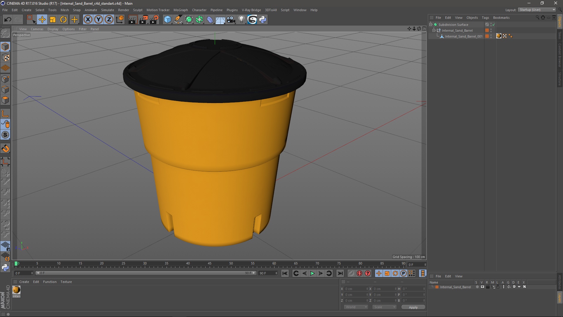 3D model Internal Sand Barrel