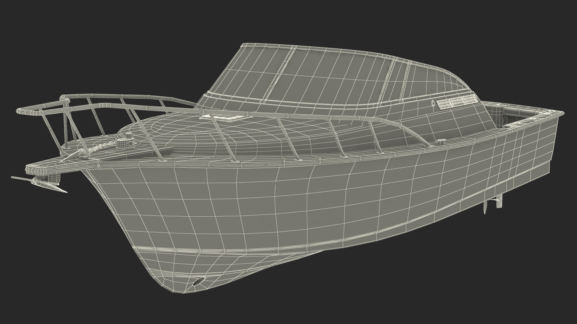 3D model Motorboat Green Used