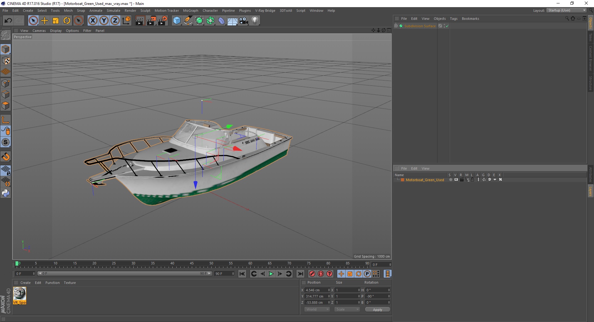 3D model Motorboat Green Used