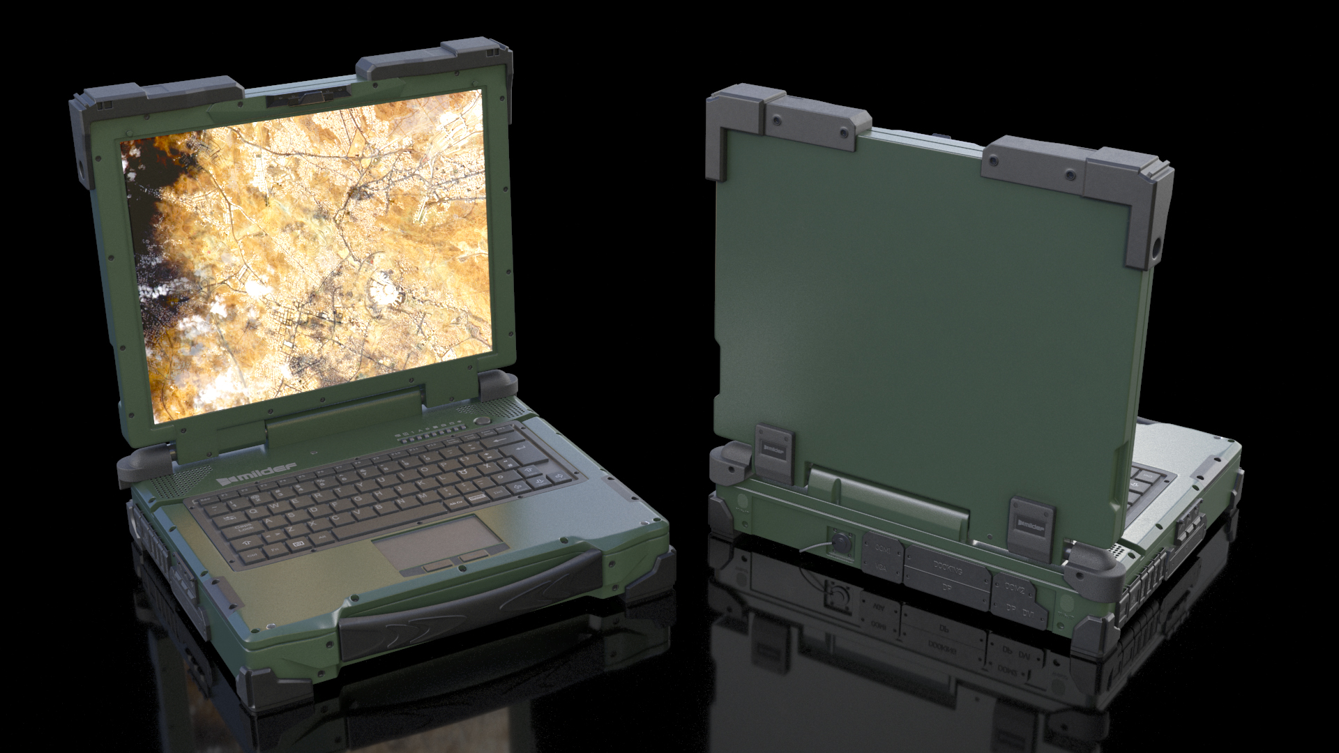 Rocky RK12 Army Laptop 3D