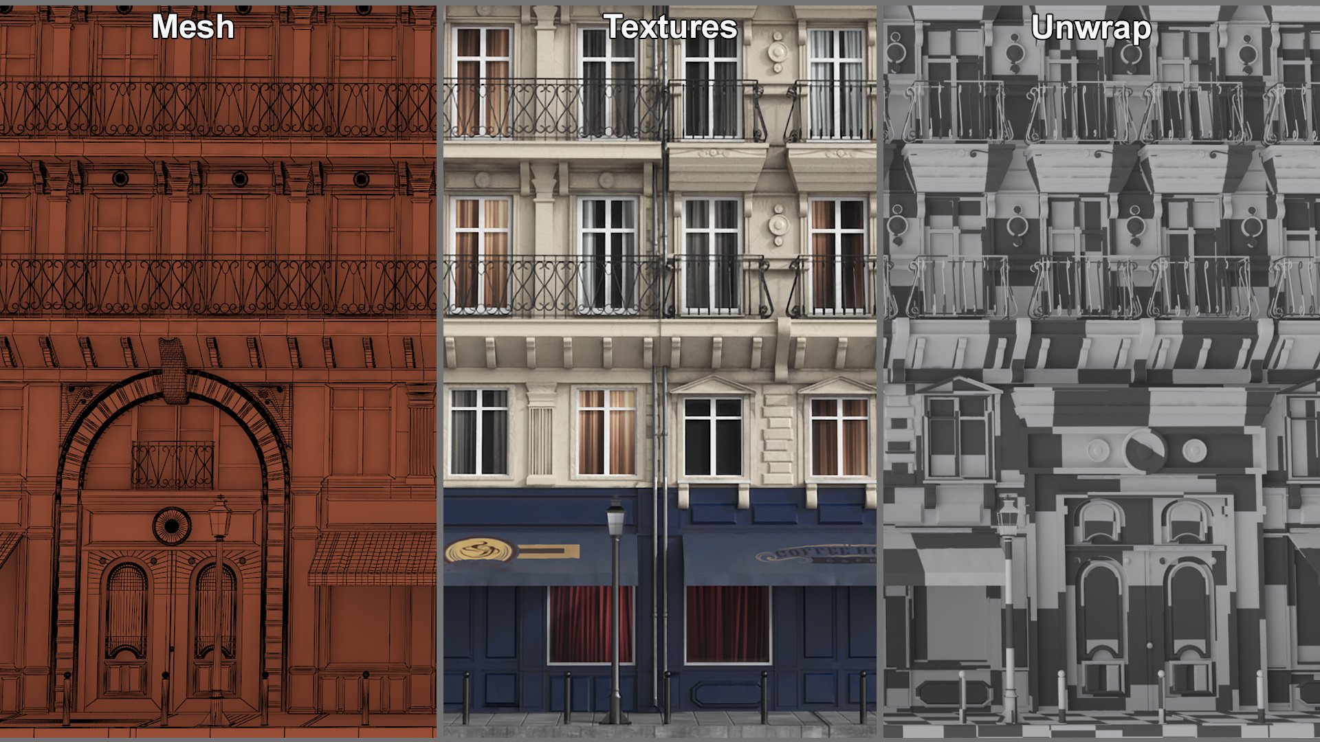 3D model Parisian Street