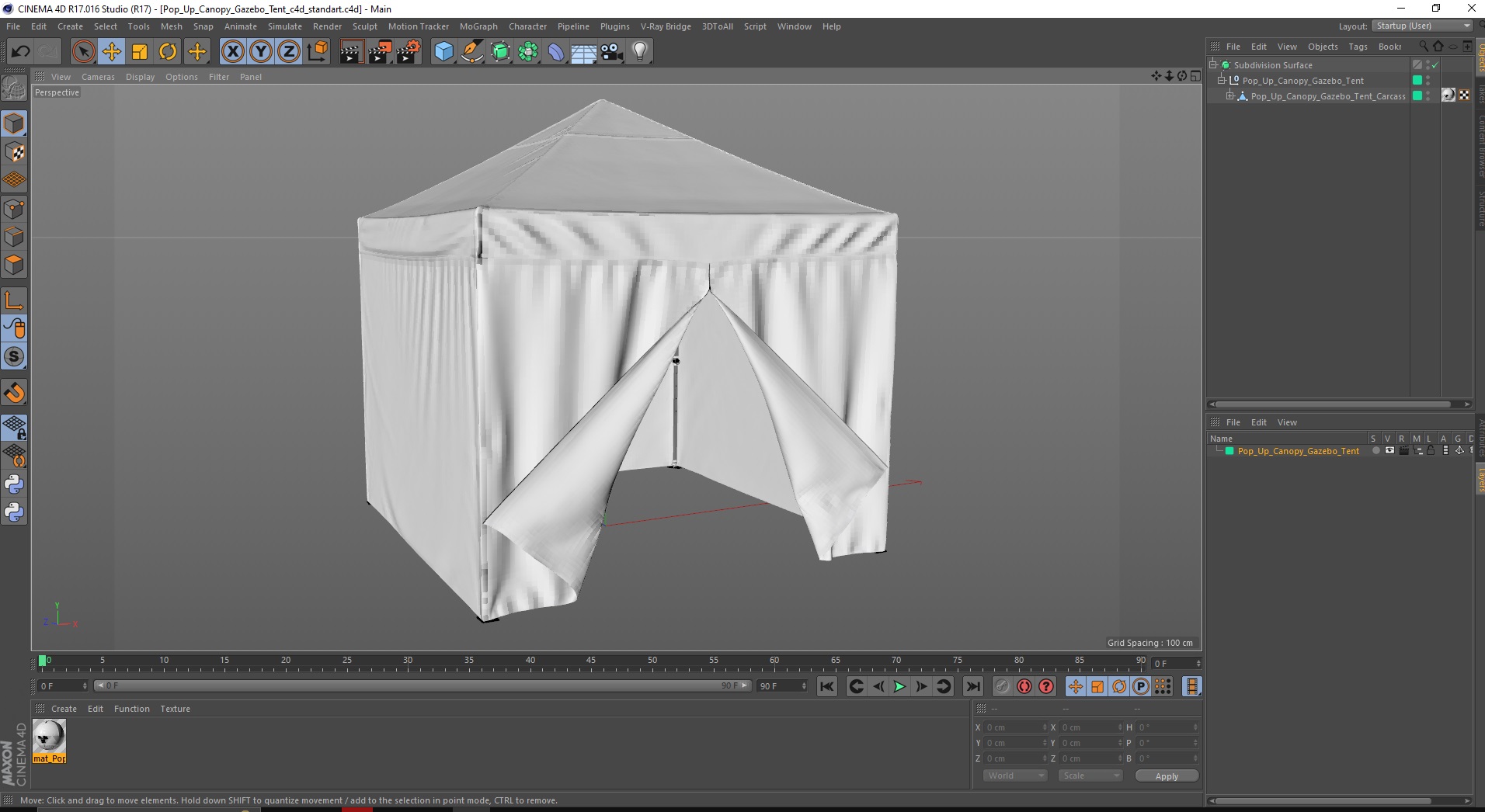 3D model Pop Up Canopy Gazebo Tent