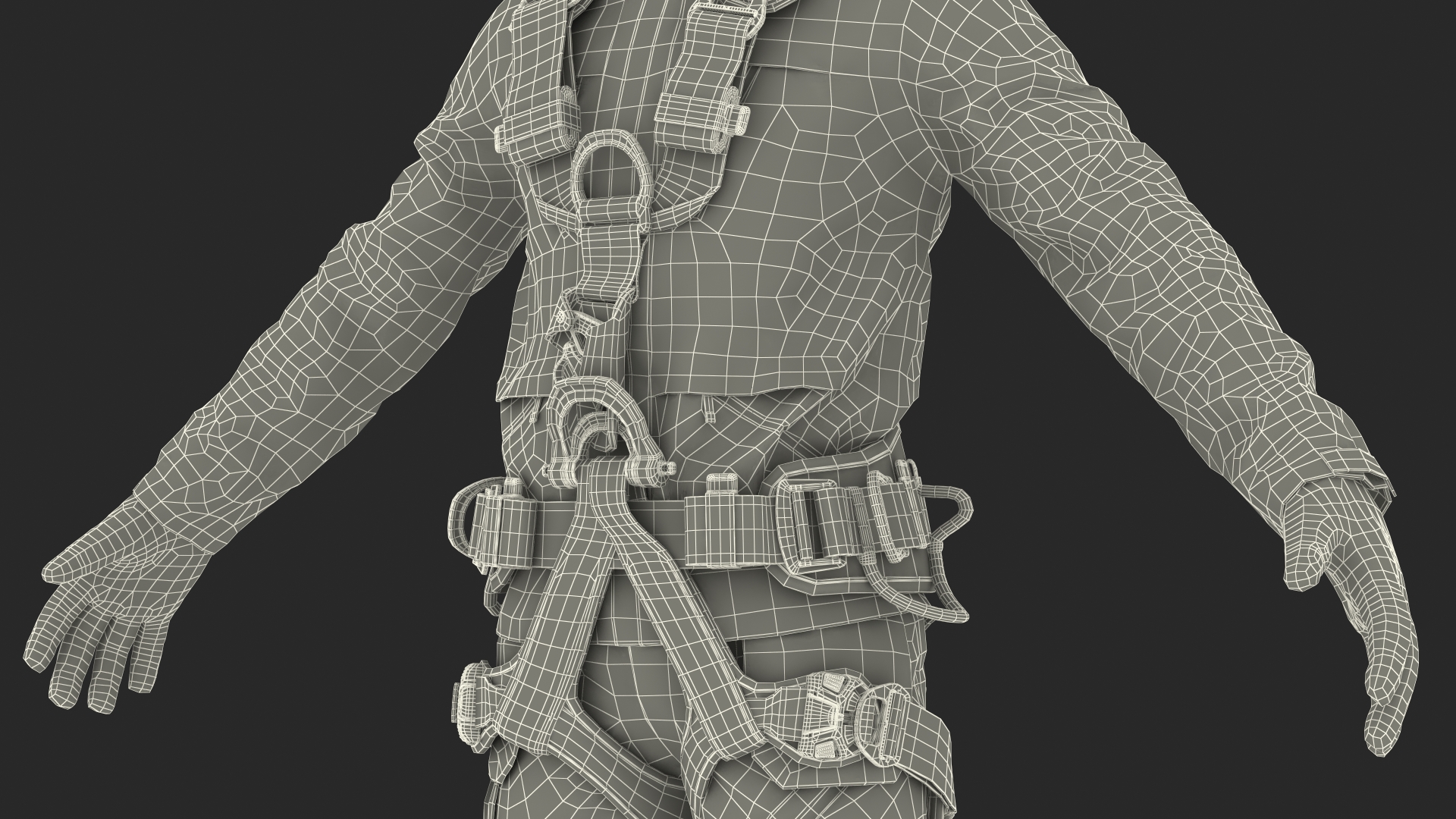 3D High Altitude Alpinist Worker Rigged