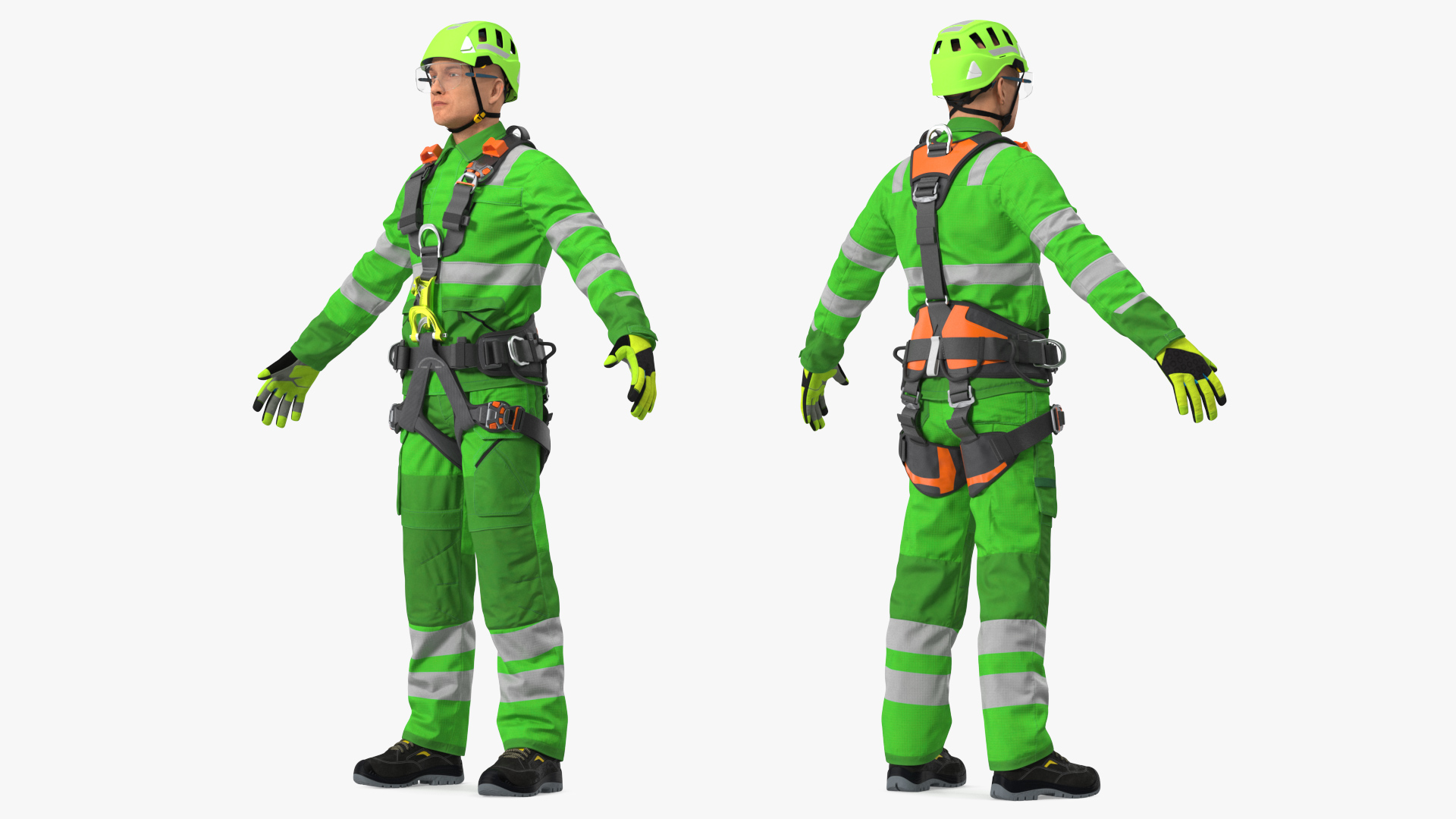 3D High Altitude Alpinist Worker Rigged