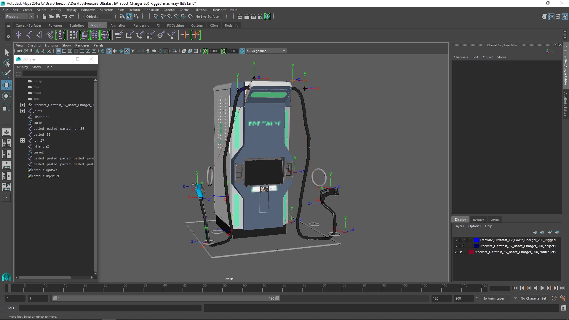 3D model Freewire Ultrafast EV Boost Charger 200 Rigged for Maya
