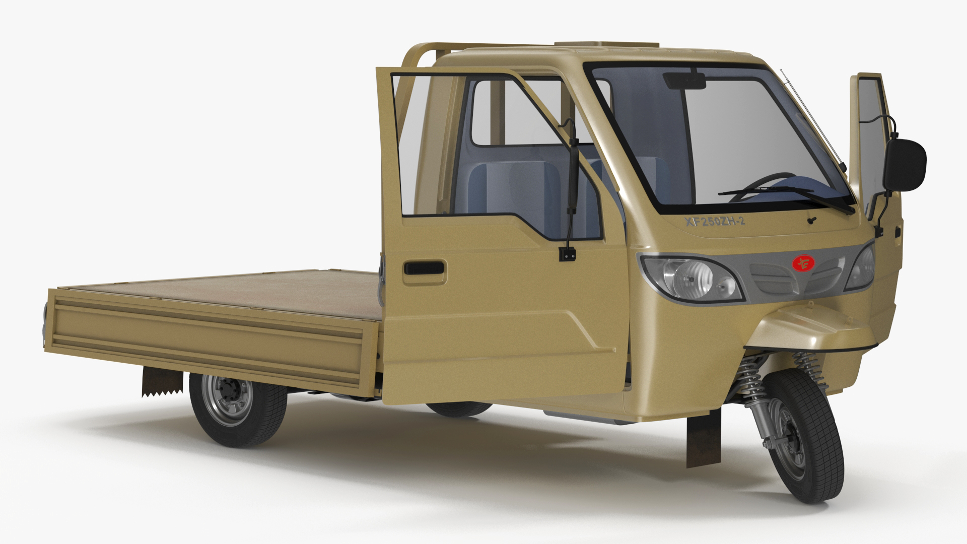 Three Wheel Cargo Tuk-Tuk with Open Body Rigged 3D