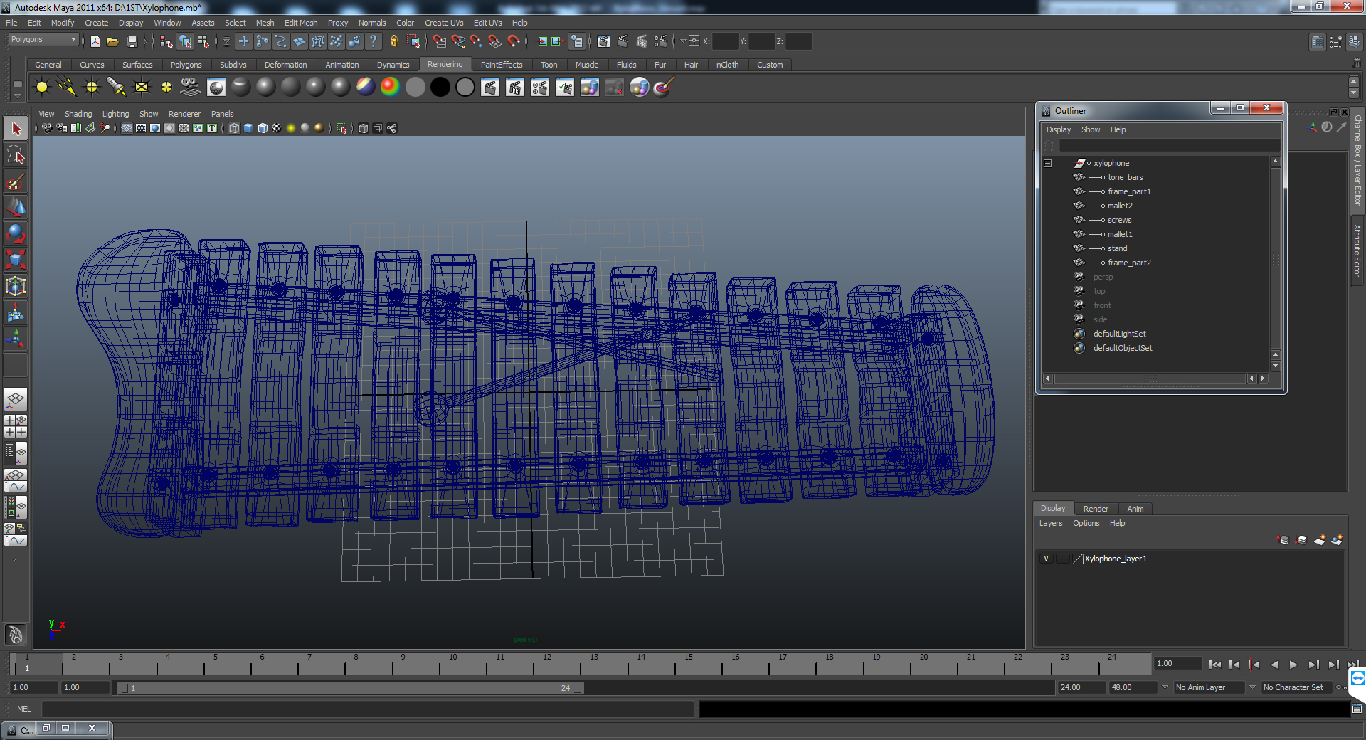 Xylophone 3D model