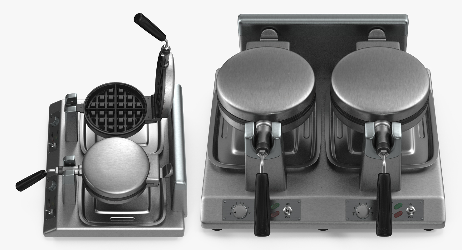 3D Commercial Waffle Maker Double Heads