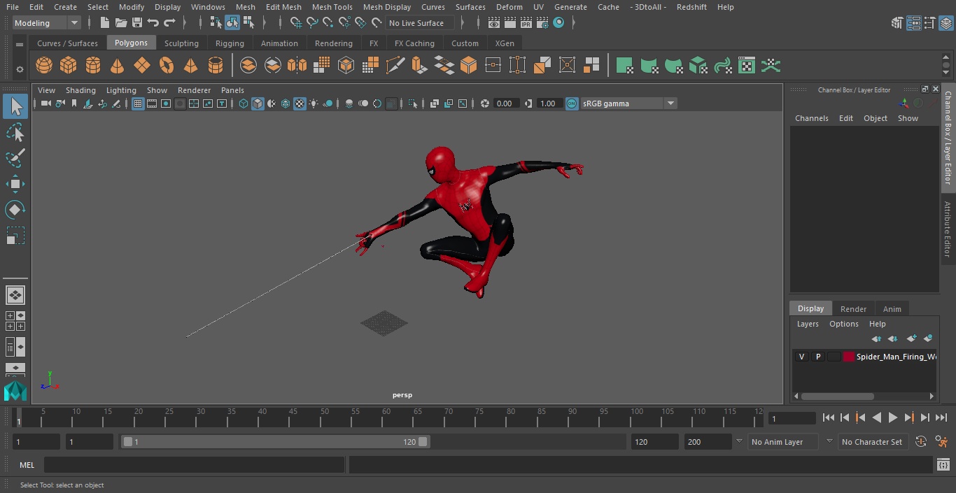 3D Spider Man Firing Web