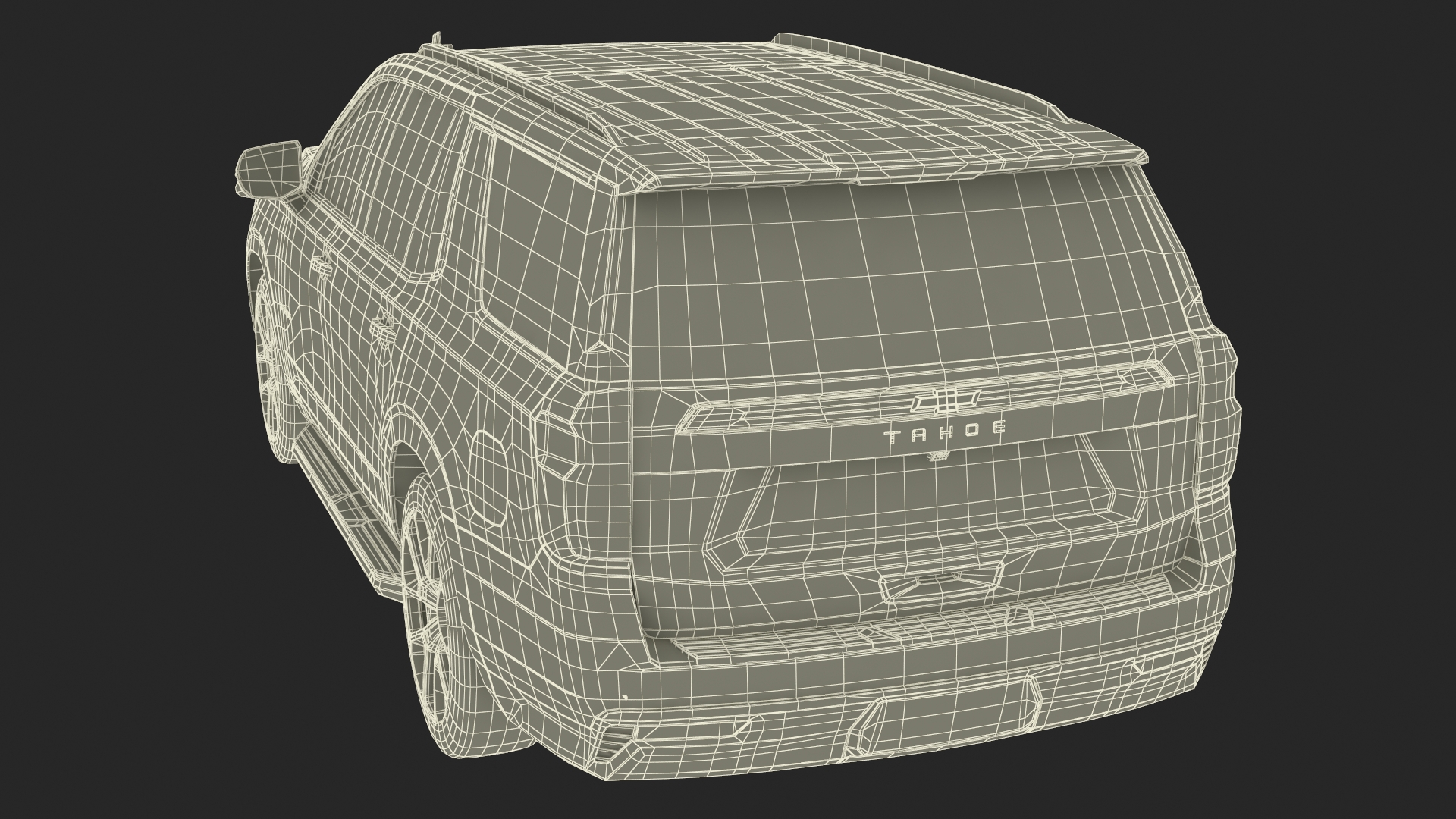 3D SUV Chevrolet Tahoe 2024 Black Simplified