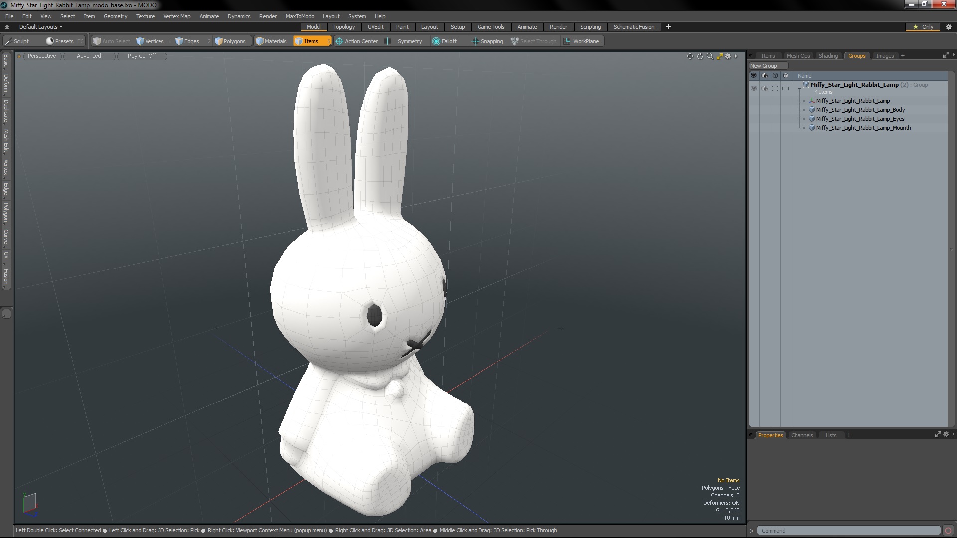 3D Miffy Star Light Rabbit Lamp model