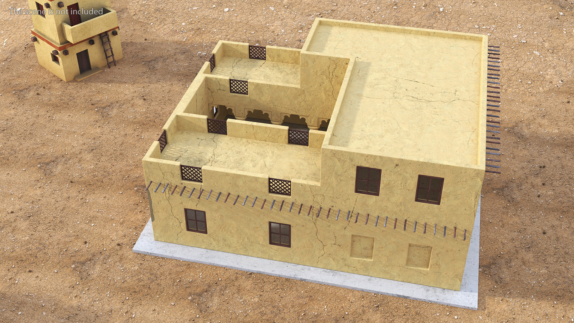 3D Middle Eastern Adobe House