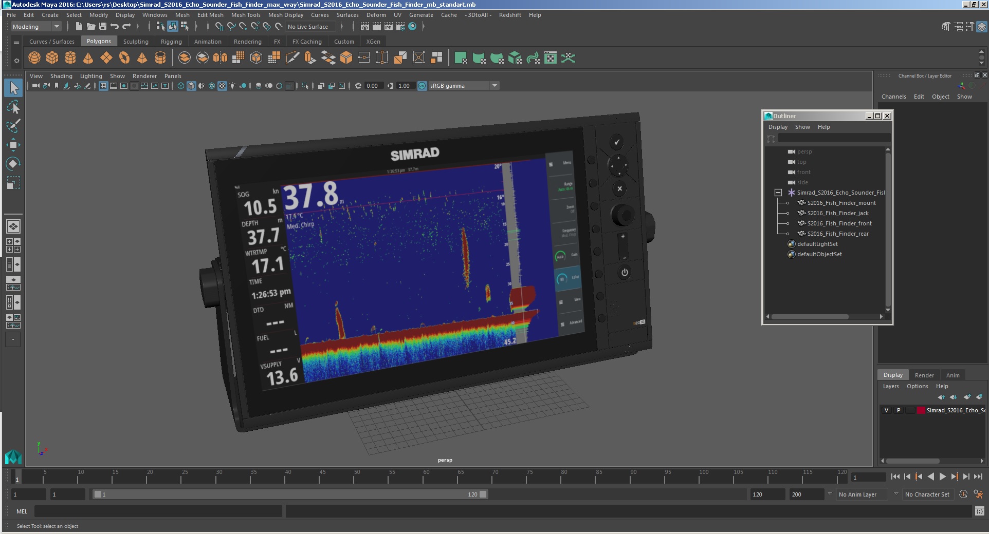 Simrad S2016 Echo Sounder Fish Finder 3D