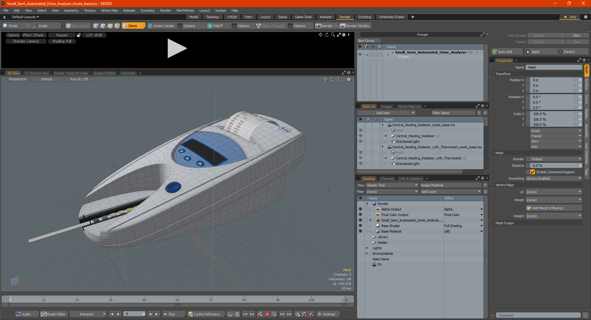 3D model Small Semi Automated Urine Analyzer