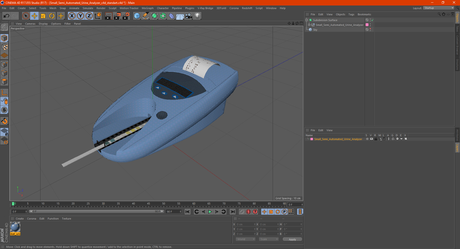 3D model Small Semi Automated Urine Analyzer