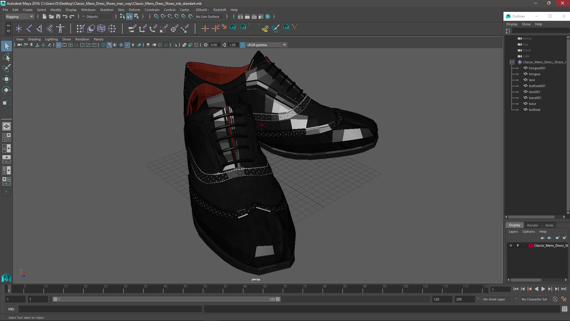 Classic Mens Dress Shoes 3D model