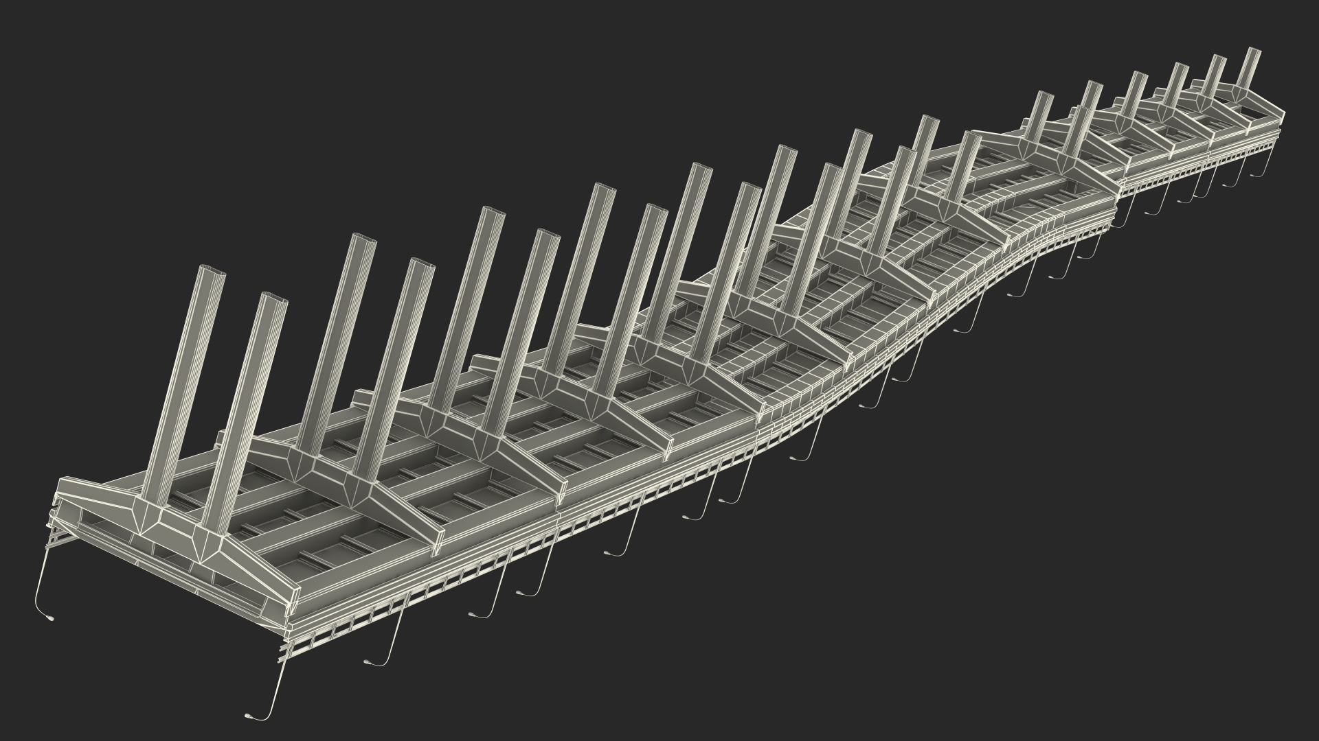 Connectable Highway Road Elements Overpass 2 to 3 Lane 3D model