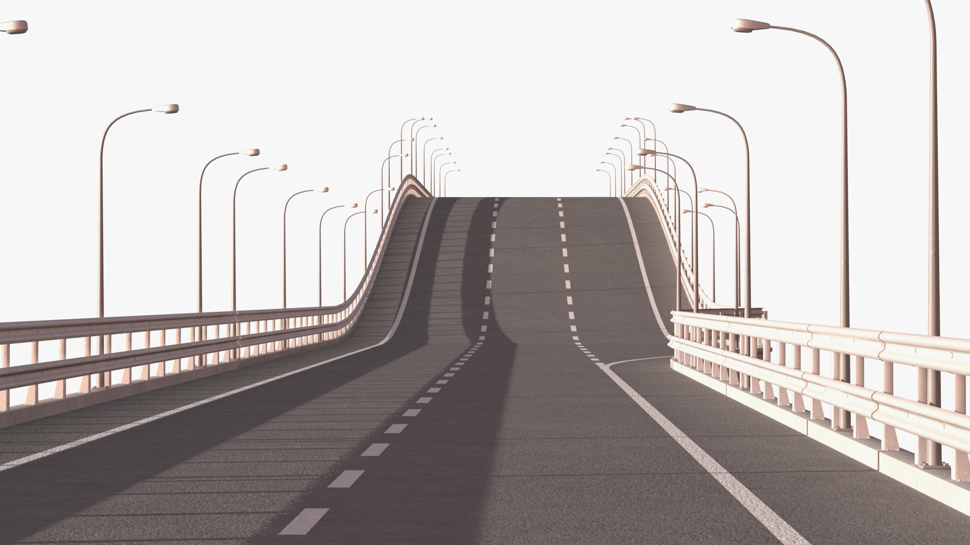 Connectable Highway Road Elements Overpass 2 to 3 Lane 3D model