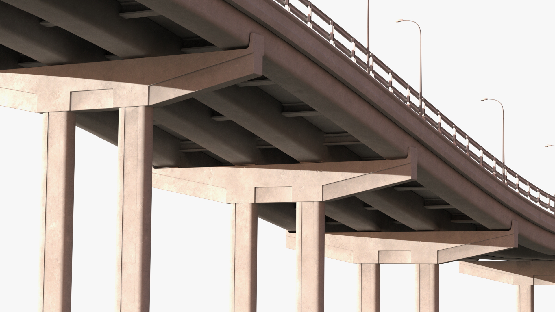 Connectable Highway Road Elements Overpass 2 to 3 Lane 3D model