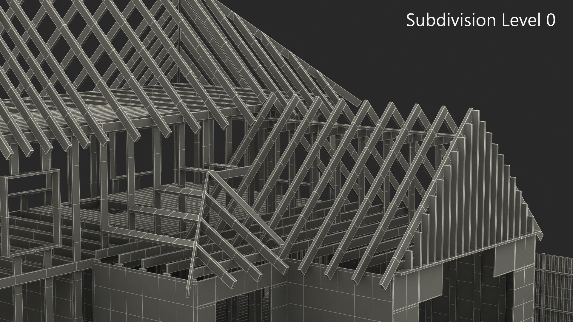 3D model Residential House Framing Structure