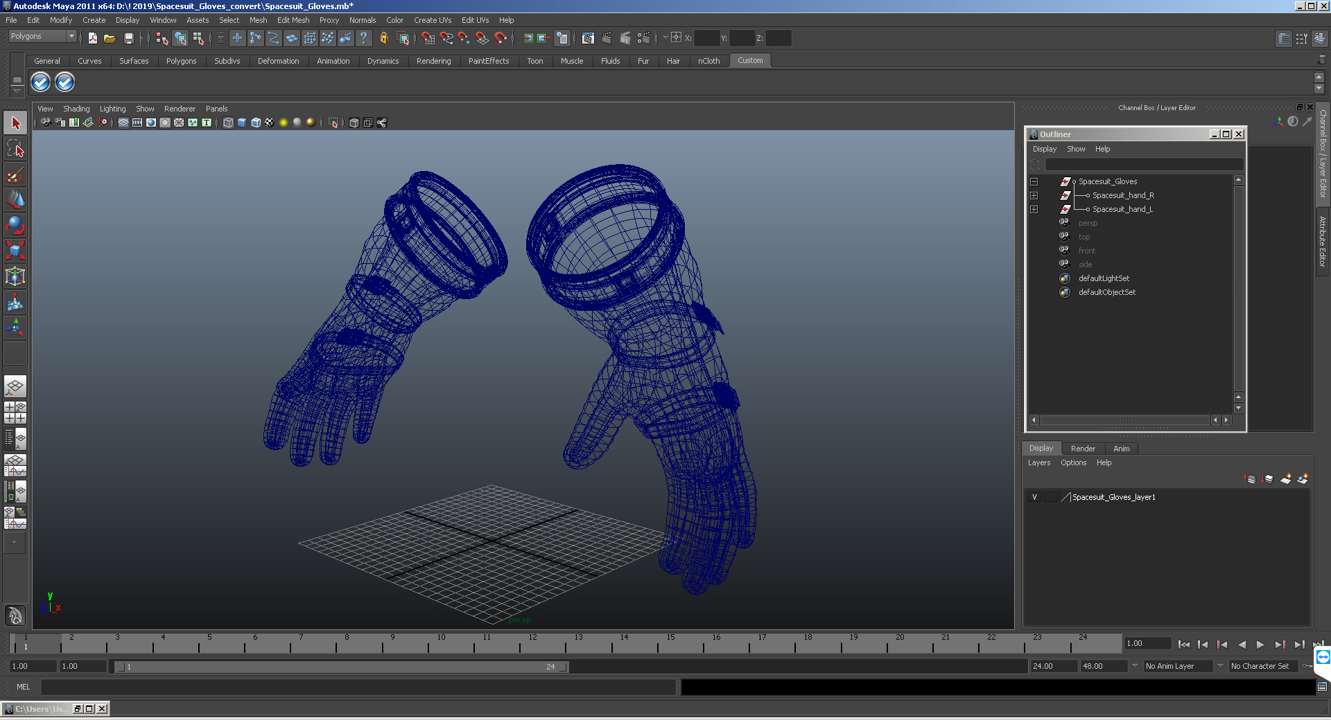 3D Boeing Spacesuit Gloves model