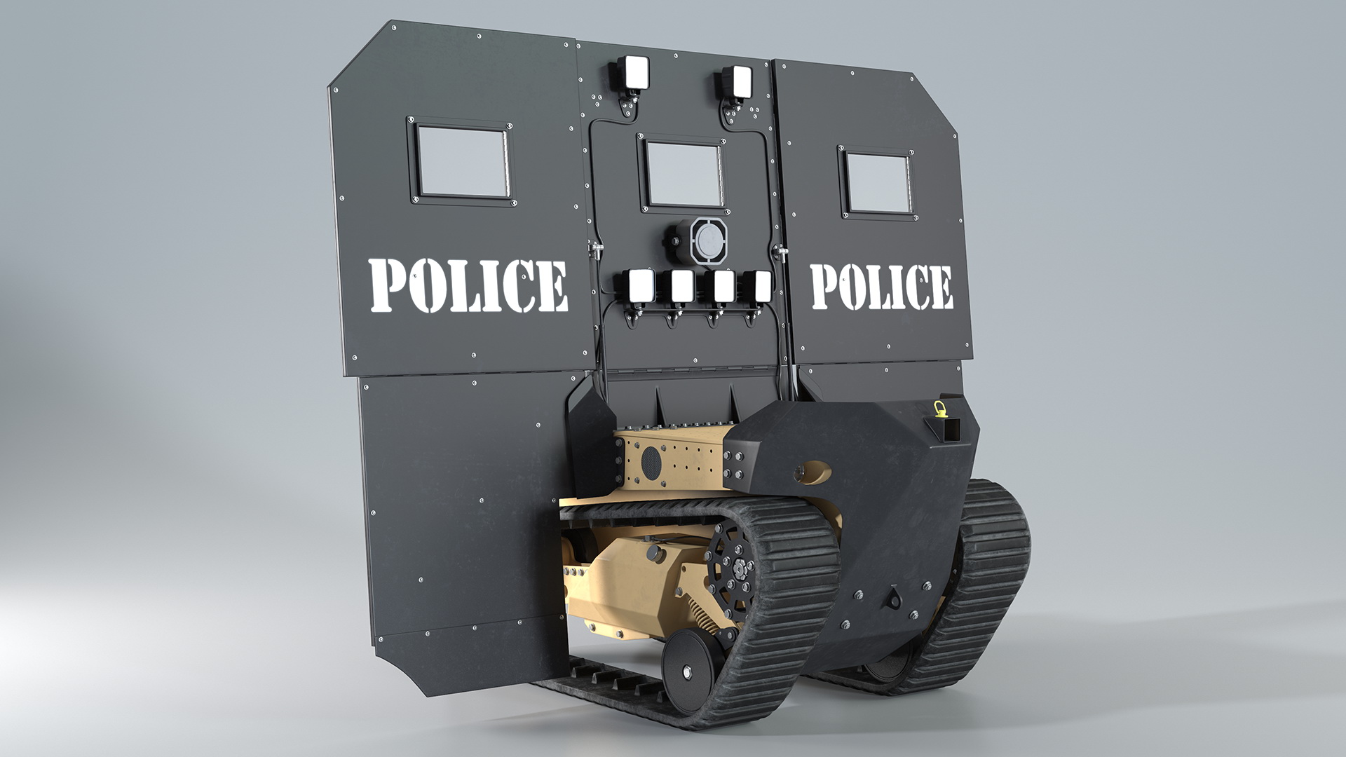 3D model RBS1 SWAT BOT Robotic Ballistic Shield Rigged