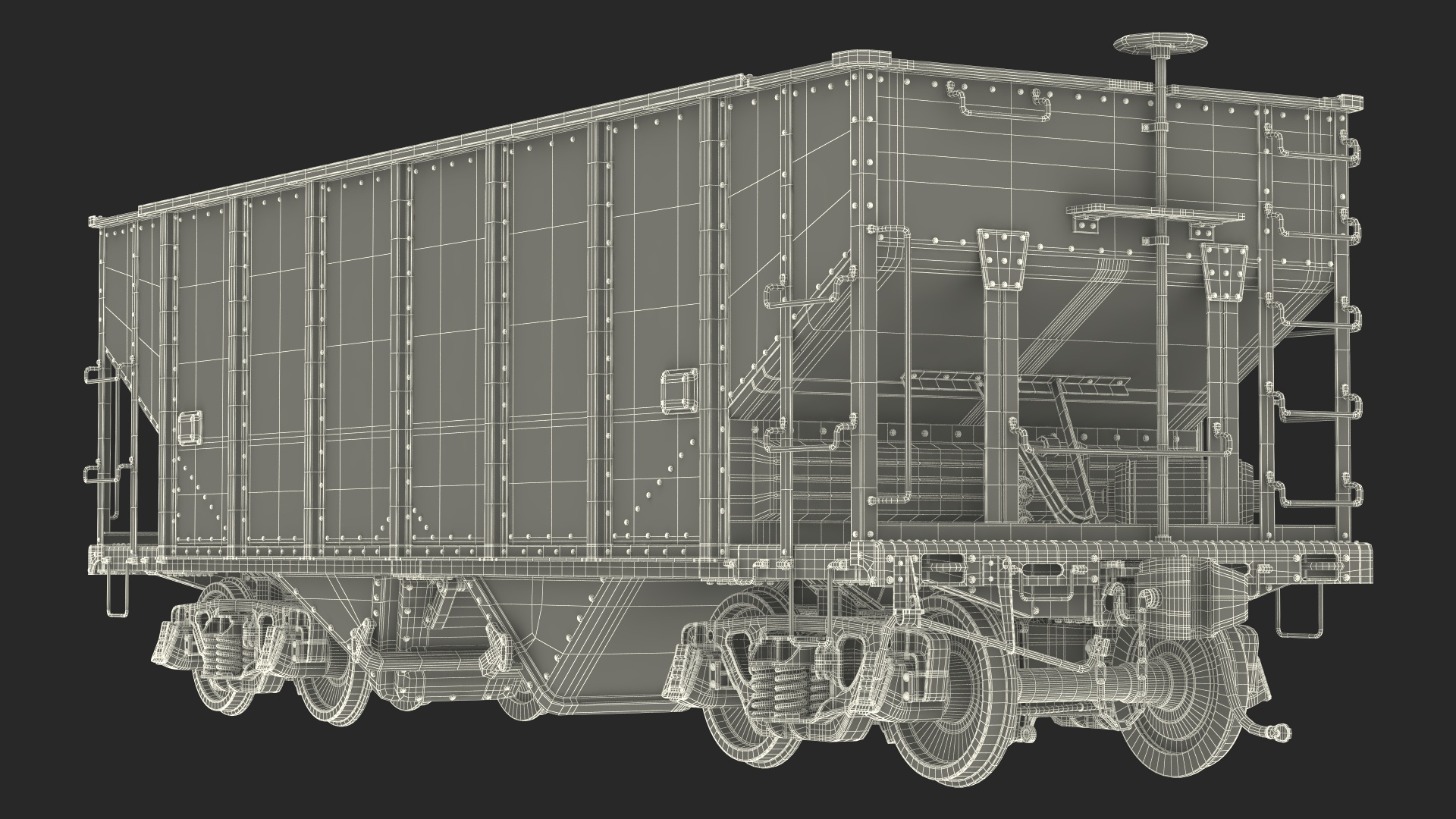 3D Railway Hopper Car model