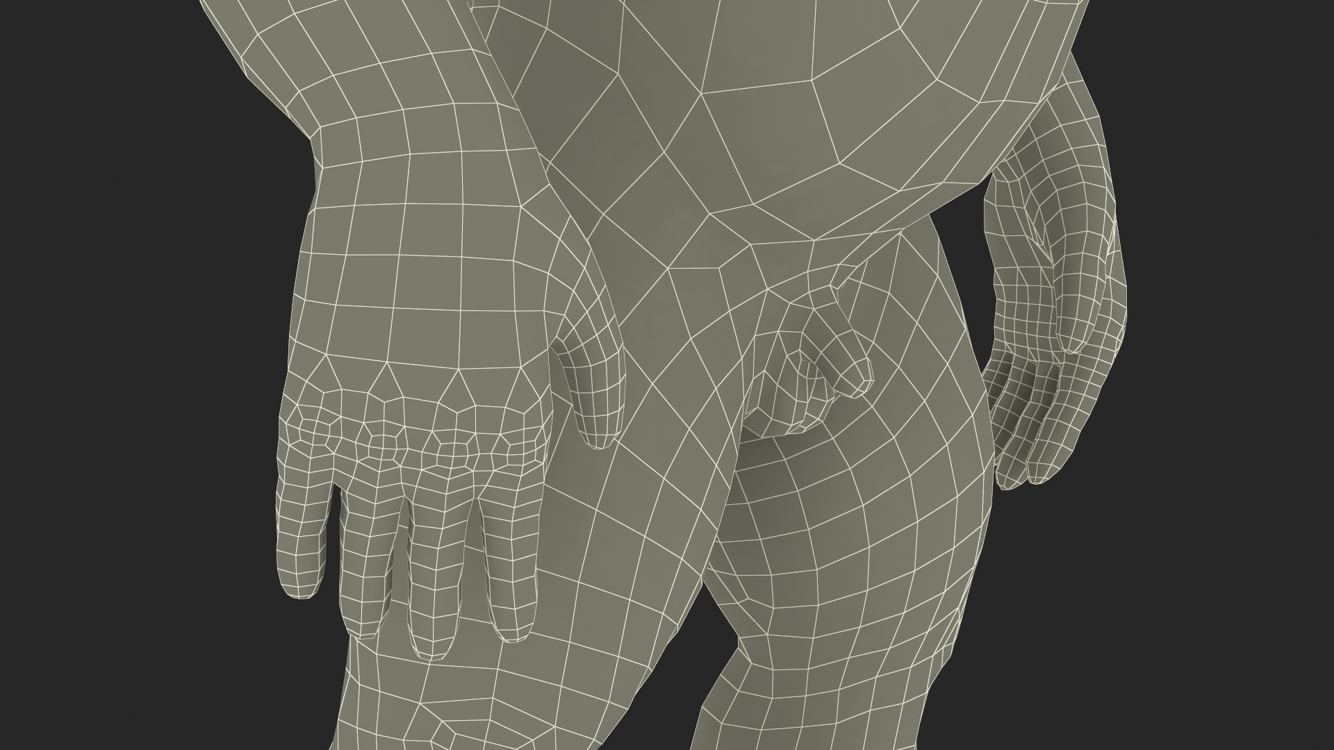 3D Gigantopithecus in Standing Pose Fur