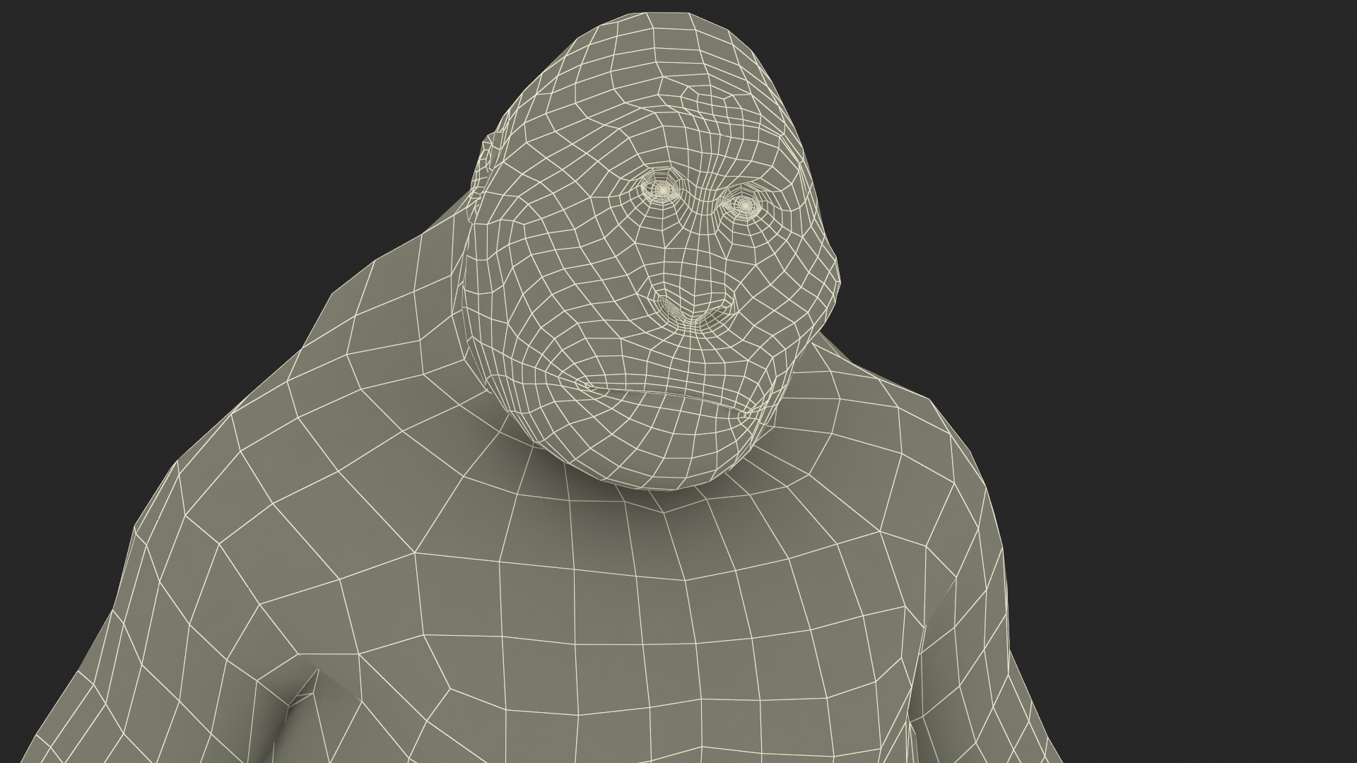 3D Gigantopithecus in Standing Pose Fur