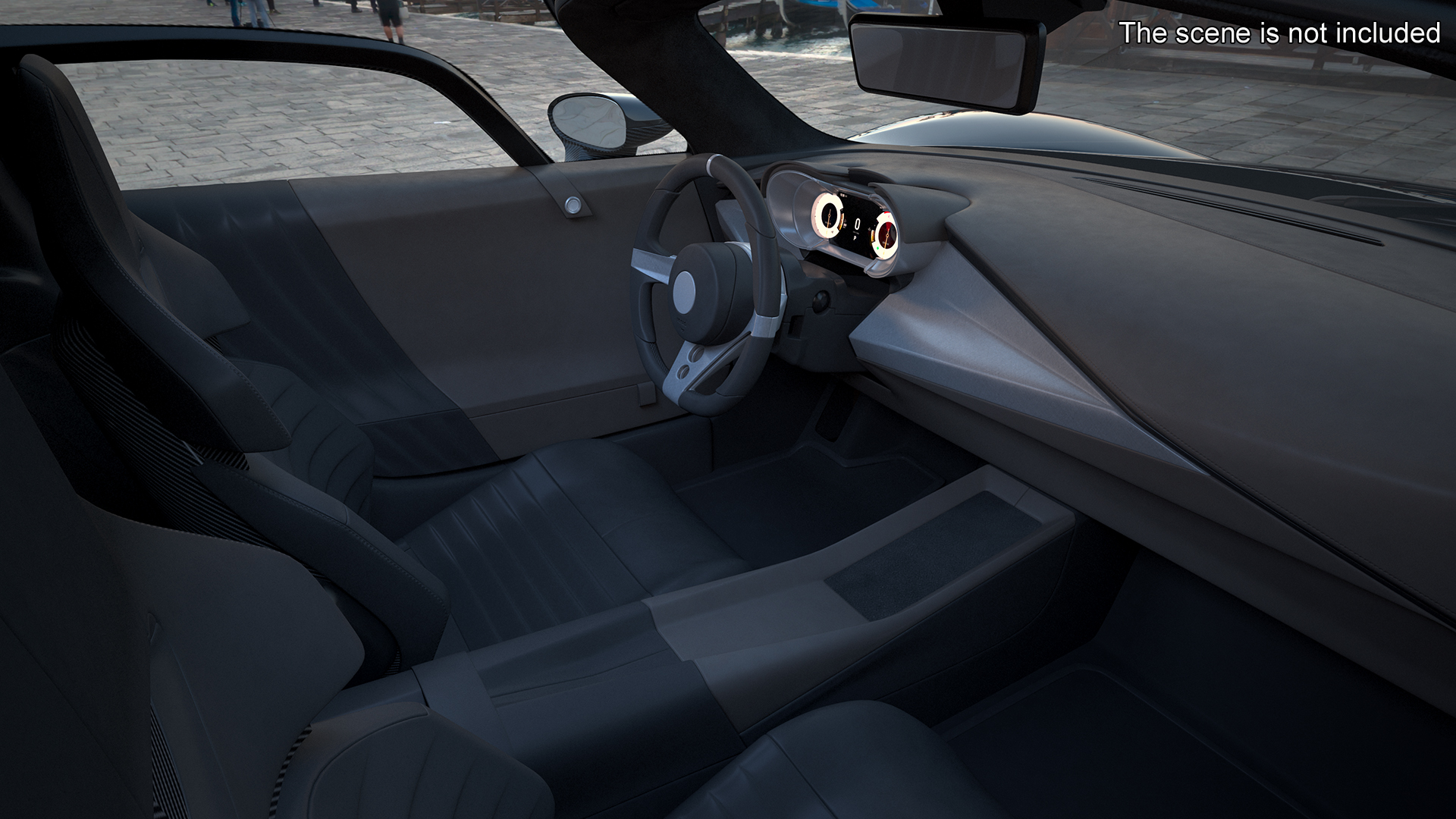 3D Exclusive Supercar Coupe Black Simple Interior