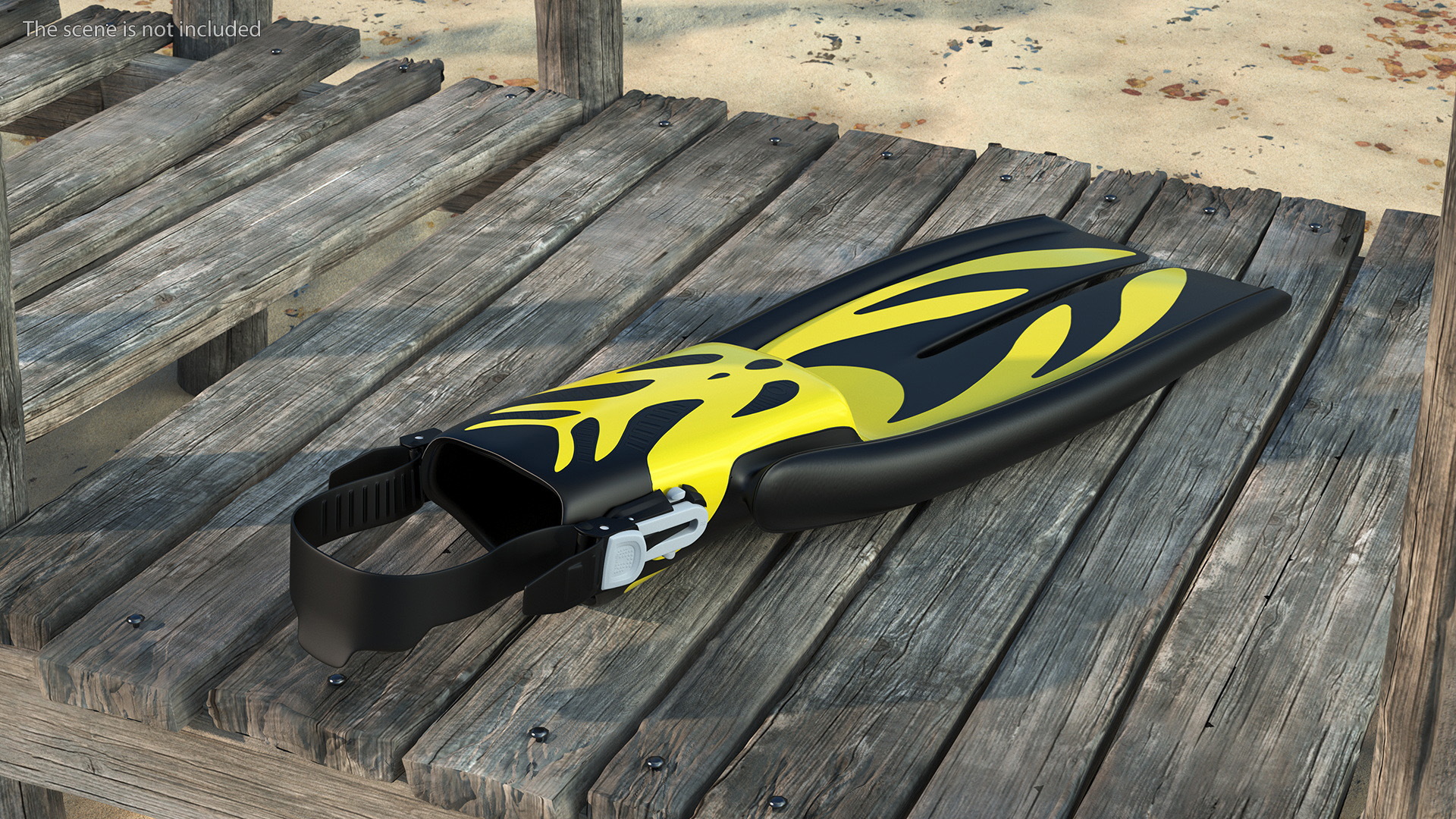 3D Open Heel Split Fin Yellow