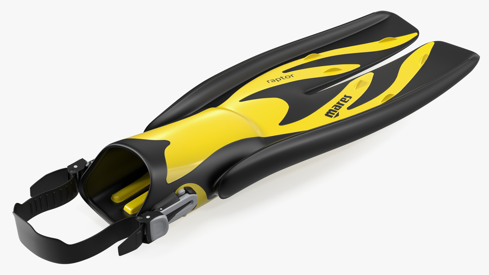 3D Open Heel Split Fin Yellow