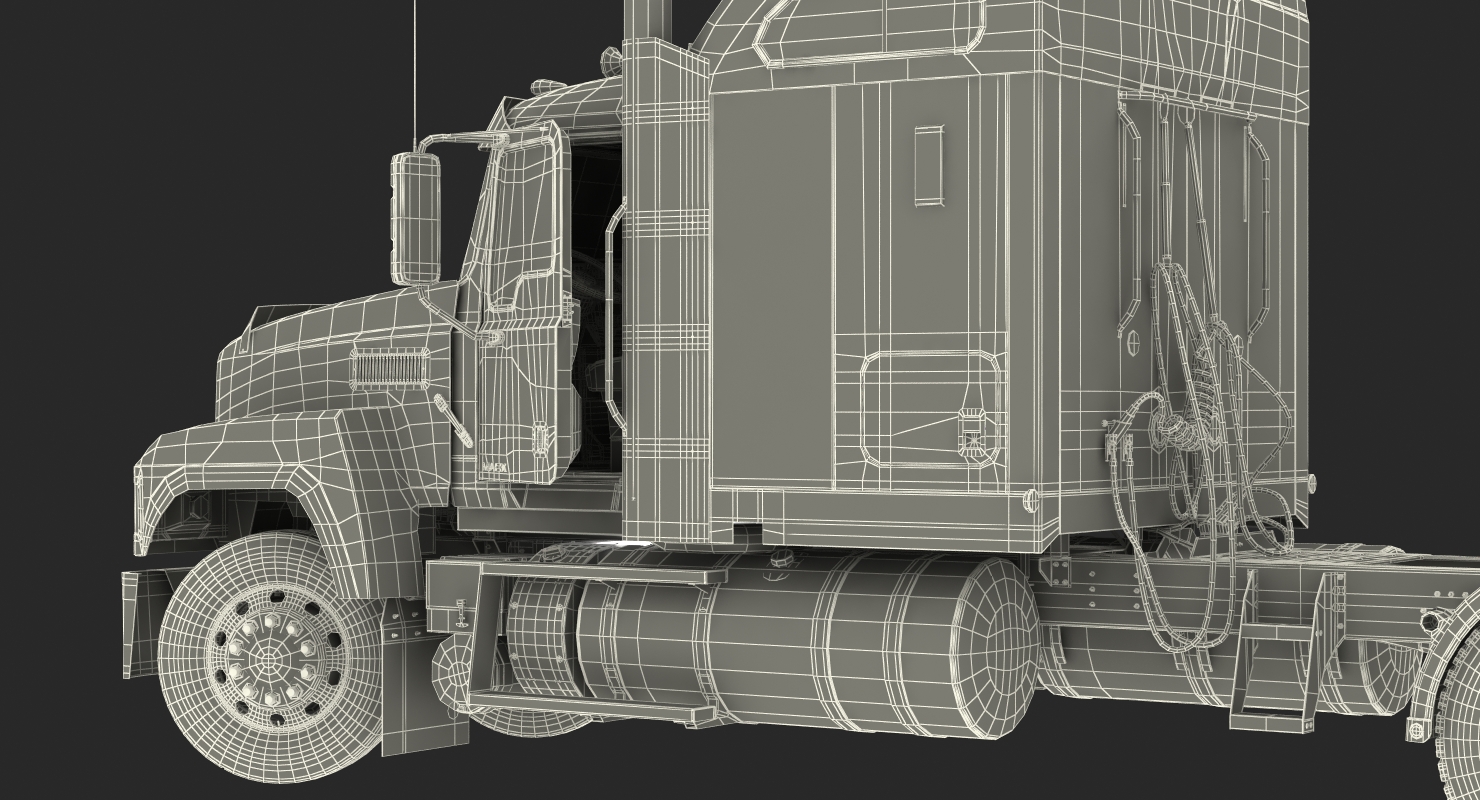 Mack CHU613 Truck Rigged 3D model