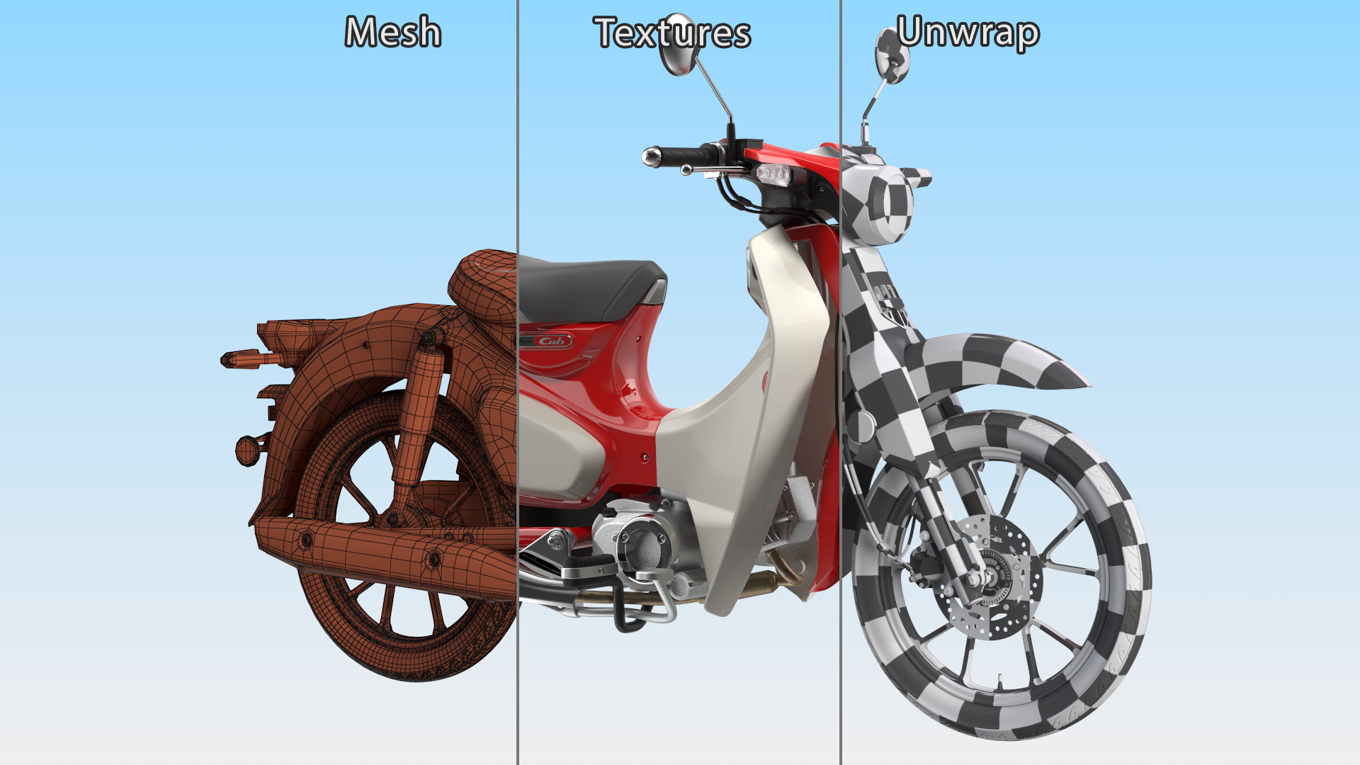 Scooter Honda Super Cub 2024 Red 3D