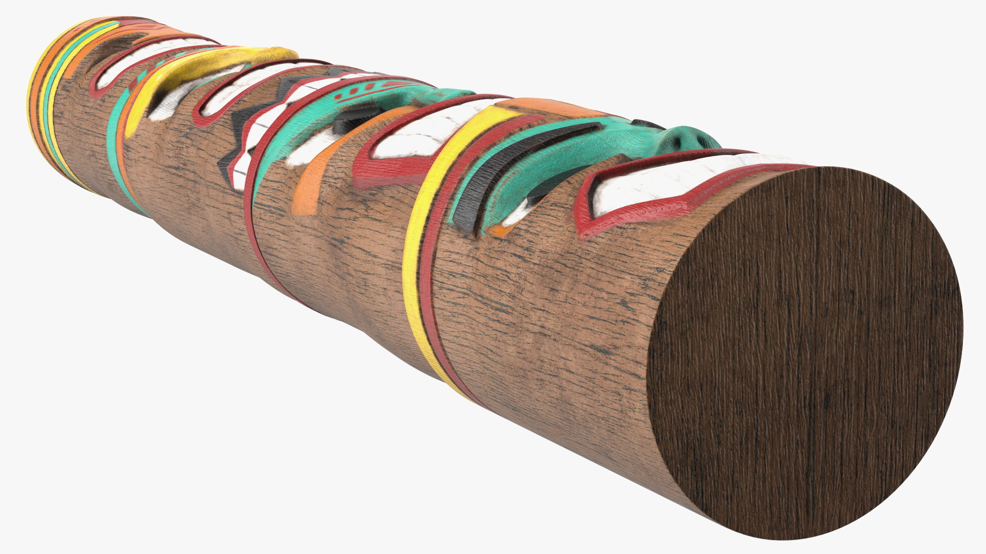 Hand Carved Wooden Totem Pole 3D model