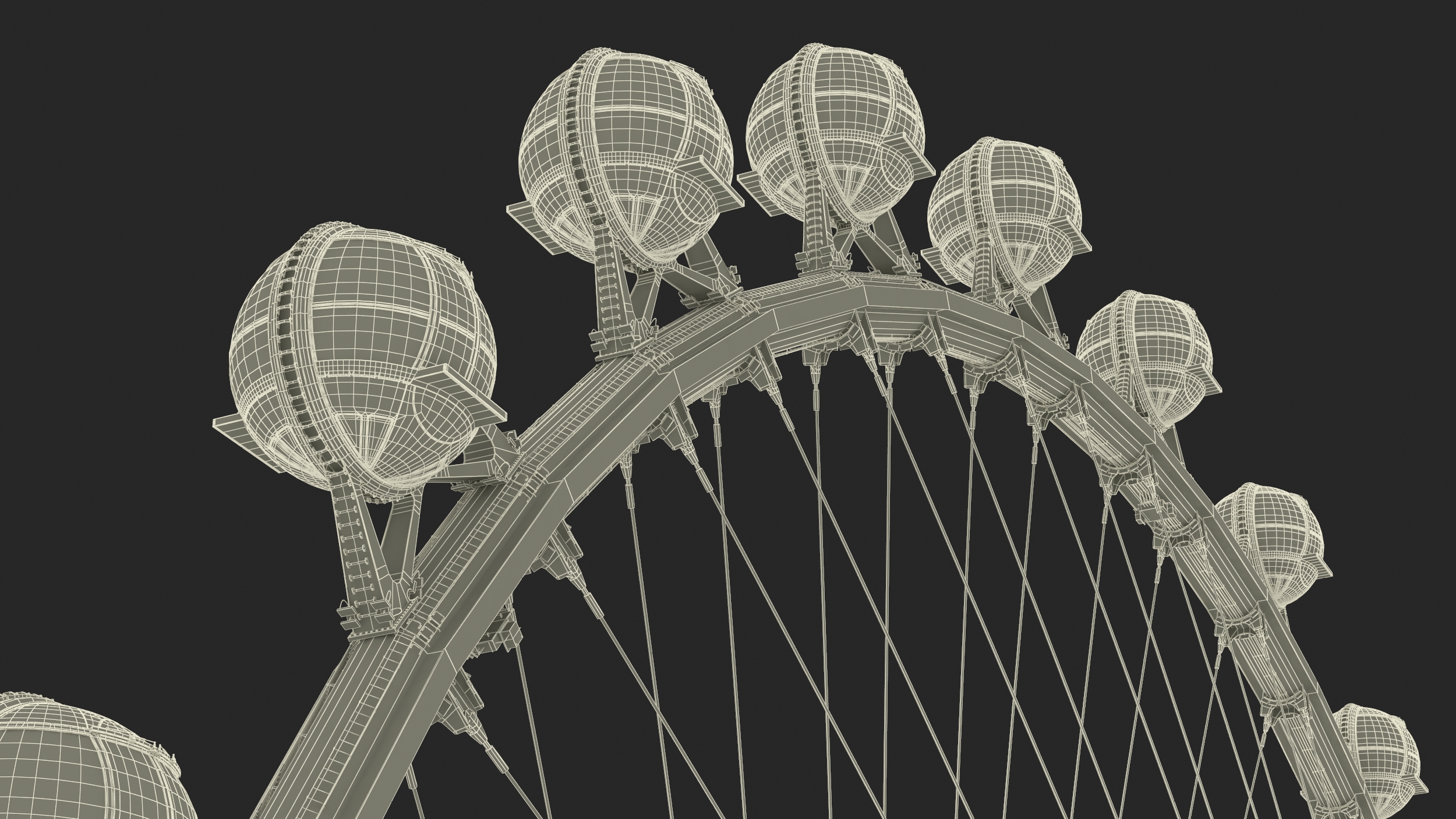 High Roller Ferris Wheel 3D model