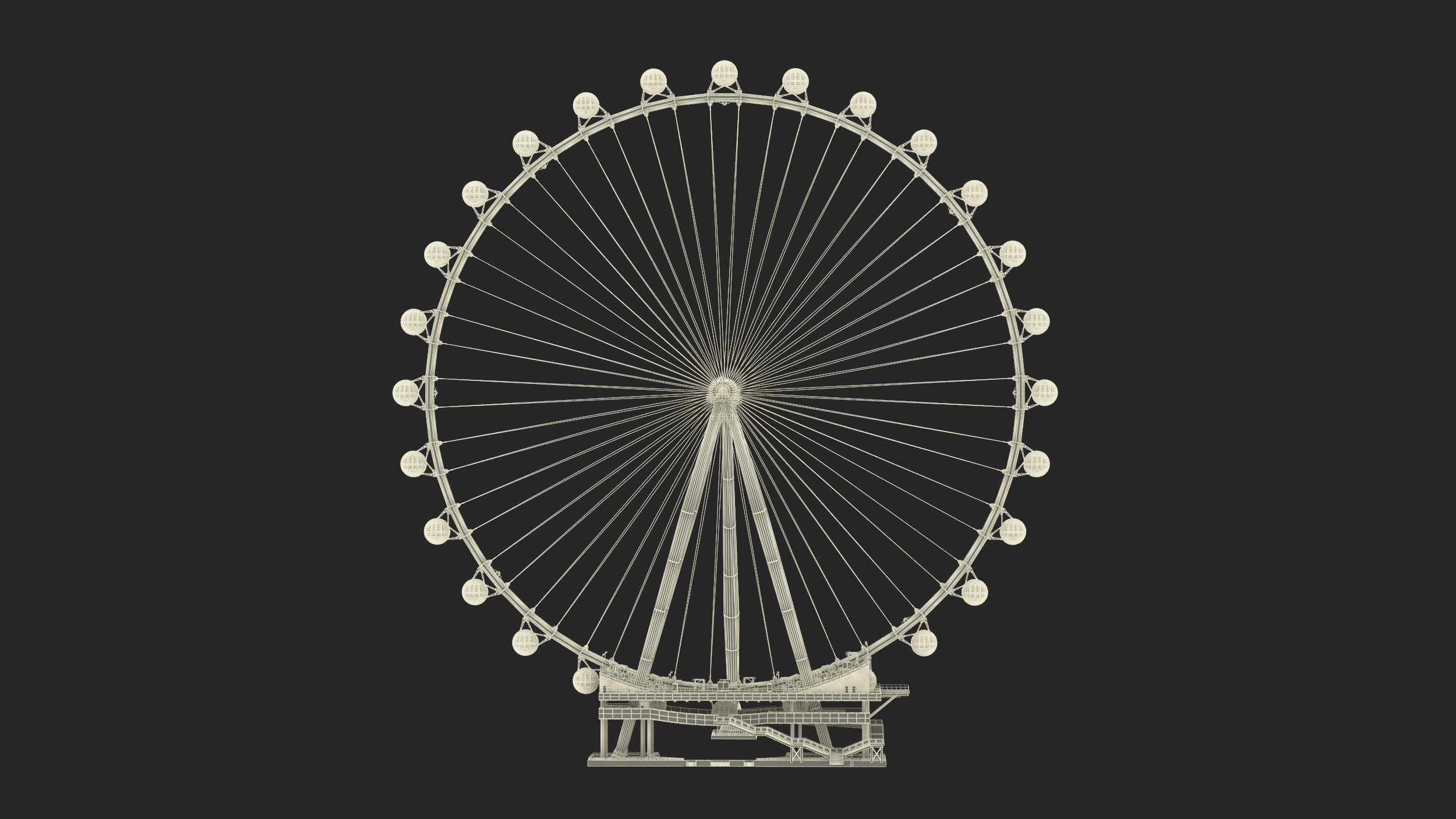 High Roller Ferris Wheel 3D model