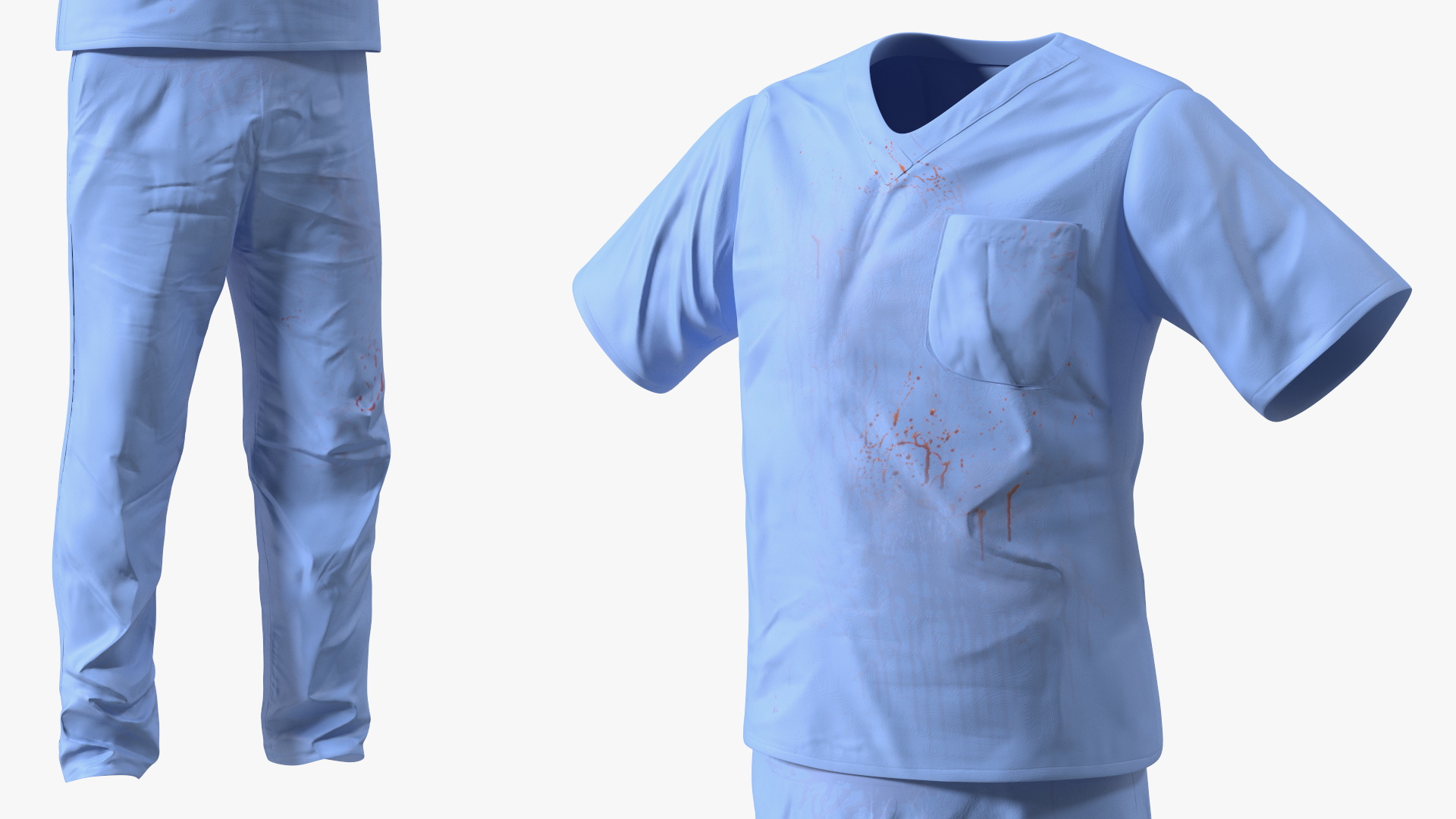 3D Dr Dress Scrub Suit for Man Blood Stained