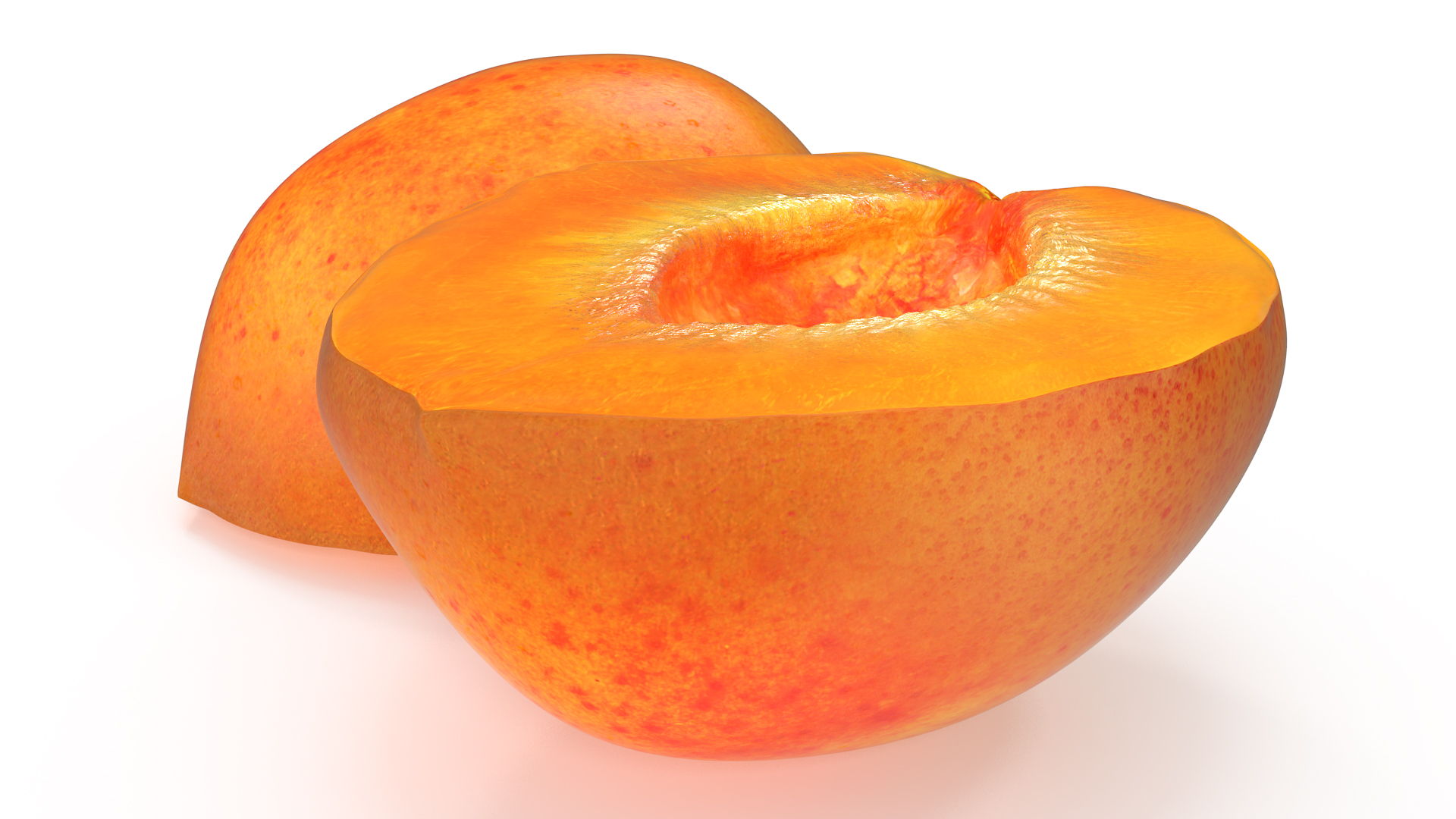 3D Half Apricot with Fruit Core model