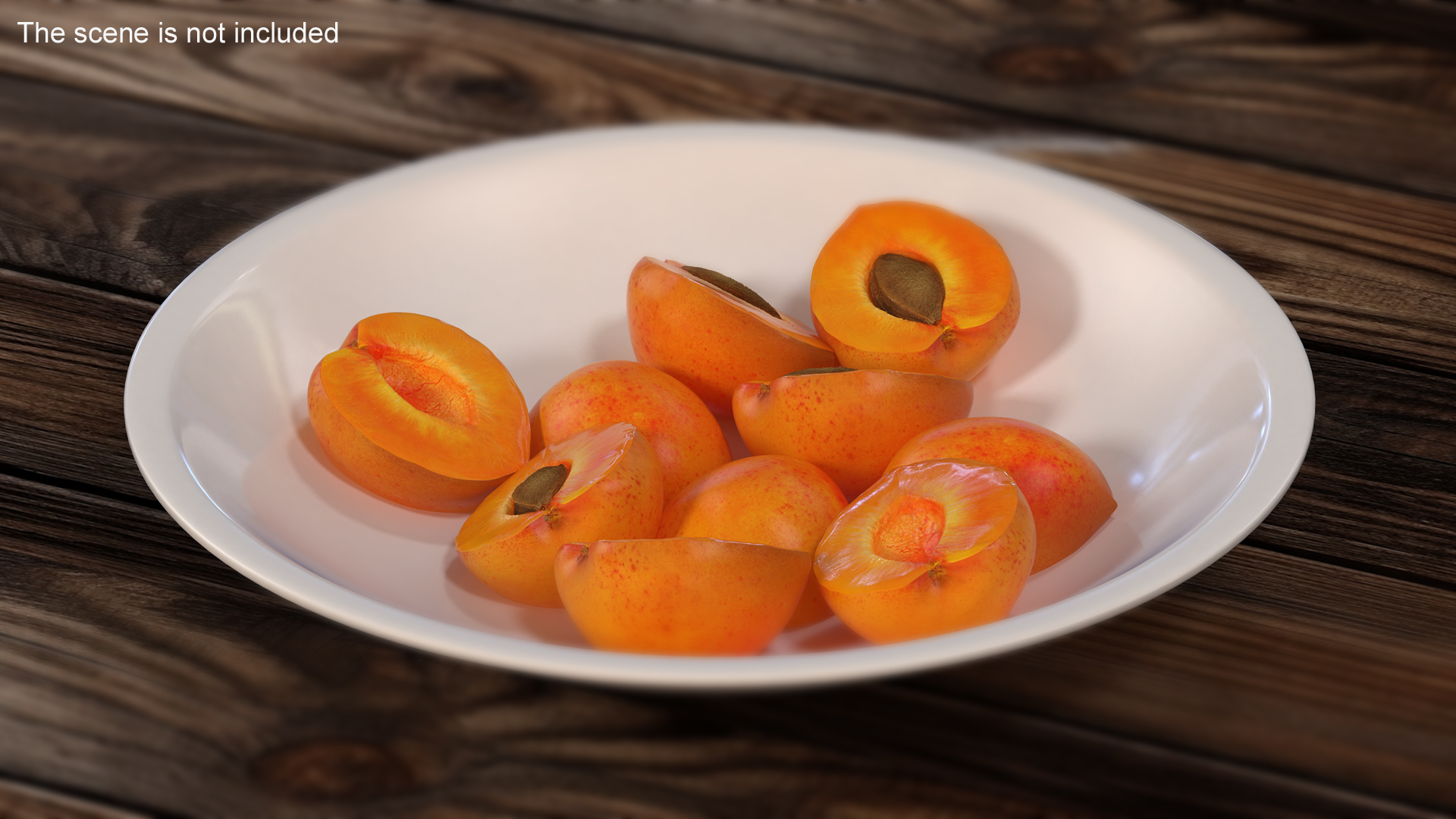 3D Half Apricot with Fruit Core model