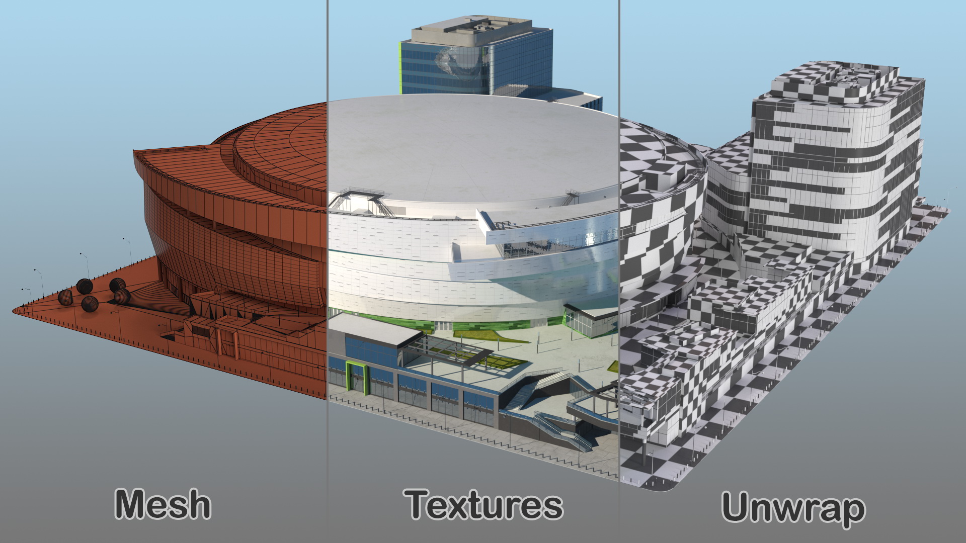 3D Stadium Arena with Park model