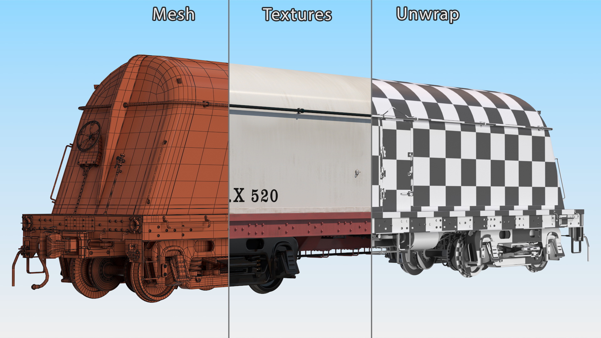 Milk Tank Railroad Car 3D