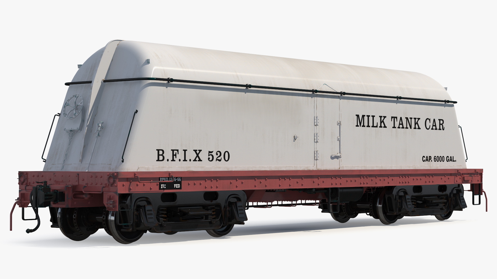 Milk Tank Railroad Car 3D