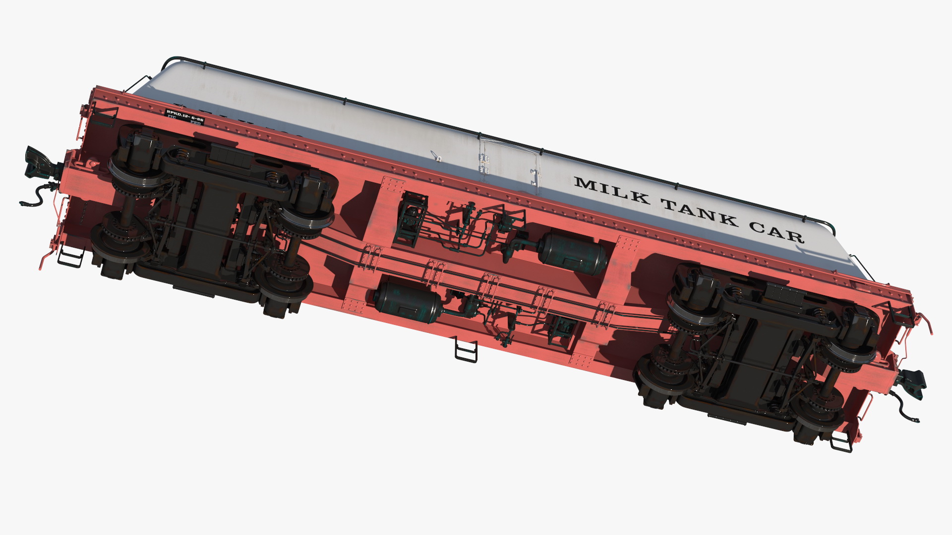 Milk Tank Railroad Car 3D