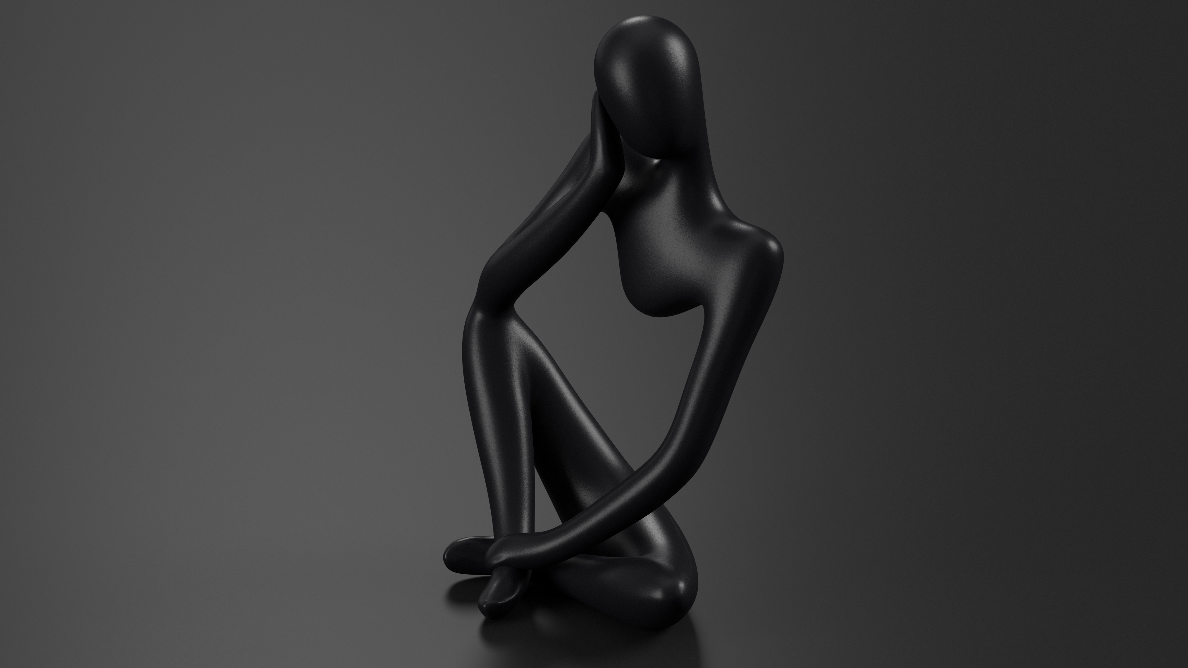 Abstract Human Figure Black 3D